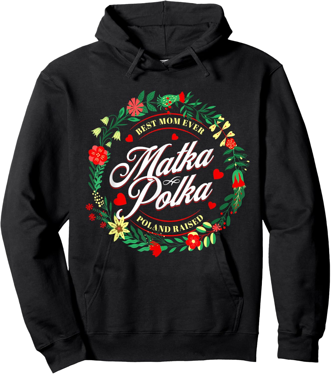 Polish Mom Funny Mother Matka Polka Poland Pride Gift Hoodie - Hoodie | Black