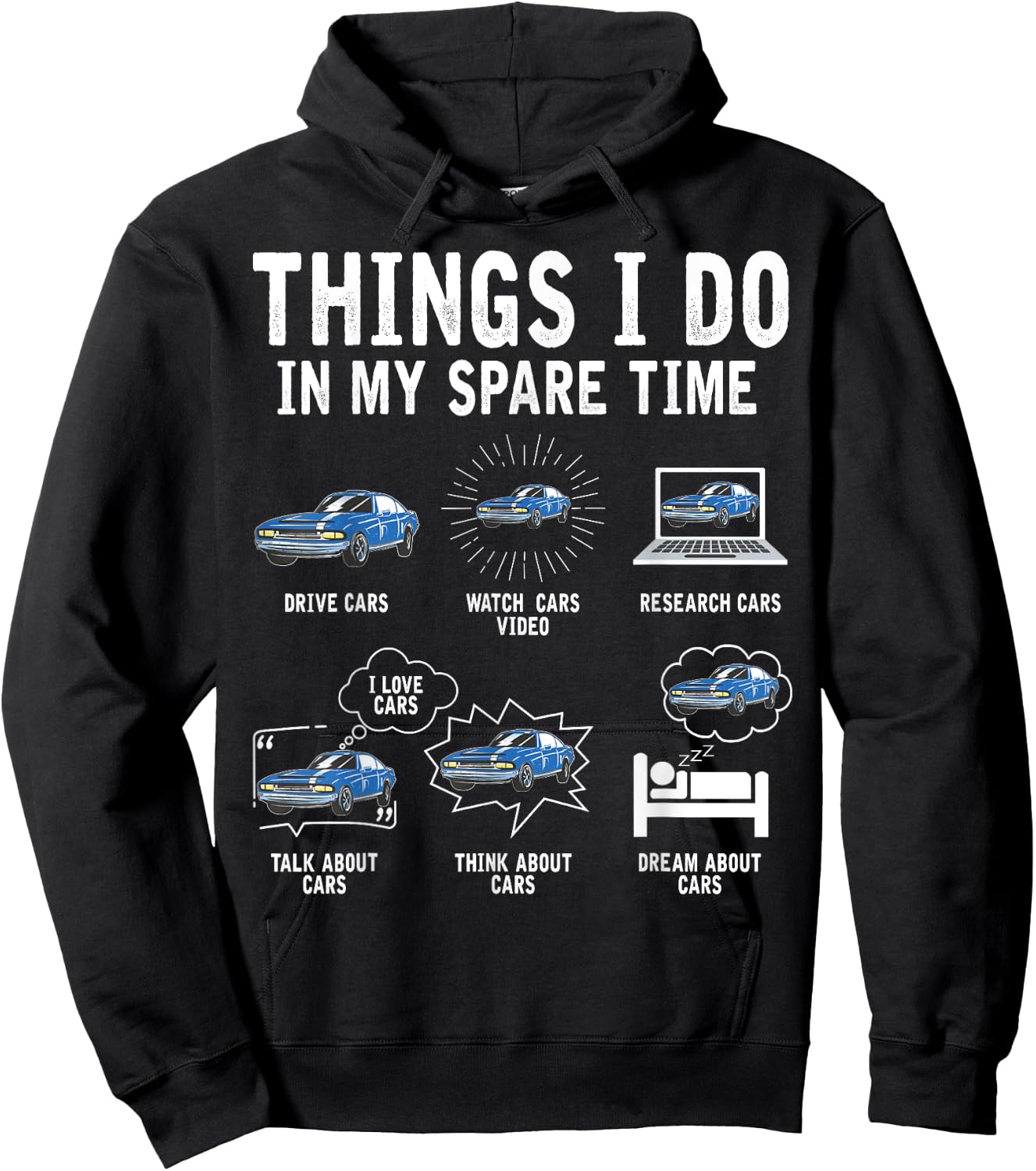 Things I Do In My Spare Time Car Enthusiast Funny Car Lovers Hoodie - Hoodie | Black