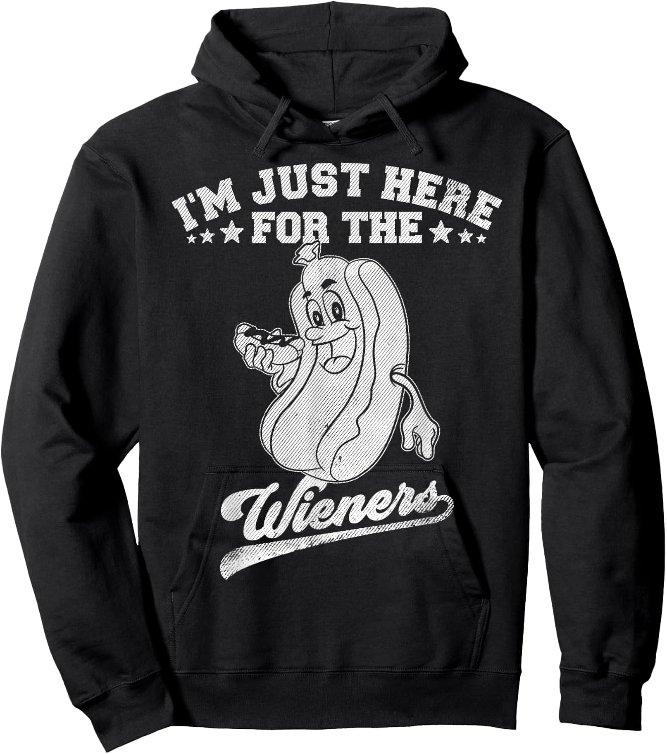 I'm Just Here For The Wieners Hotdog Meme Weiner Lover Hoodie - Hoodie | Black