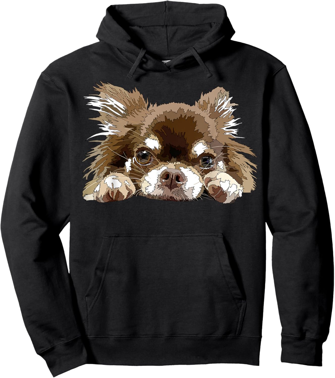 Chihuahua Long Haired Chihuahua Long Hair Chiwawa Dog Lover Men Women Kids Hoodie - Hoodie | Black