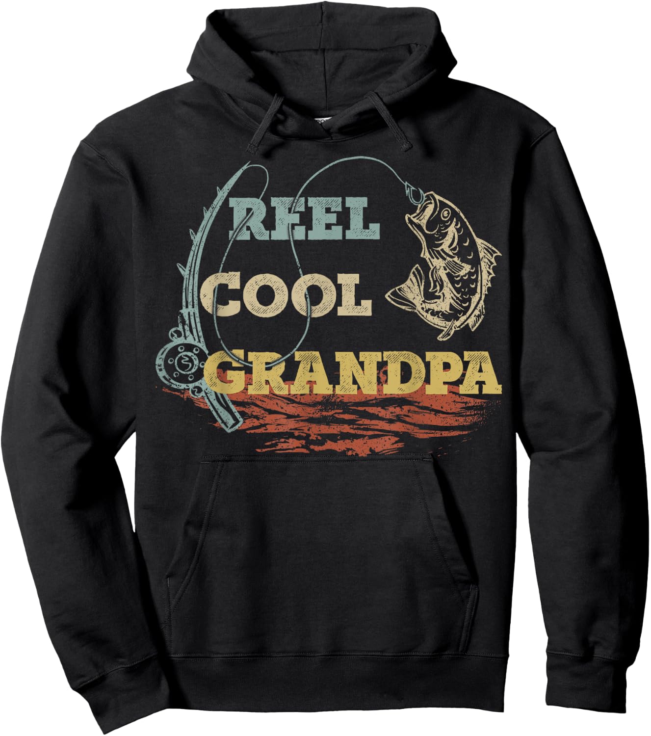 Vintage Reel Cool Grandpa Fisherman Family Fishing Lover Hoodie - Hoodie | Black