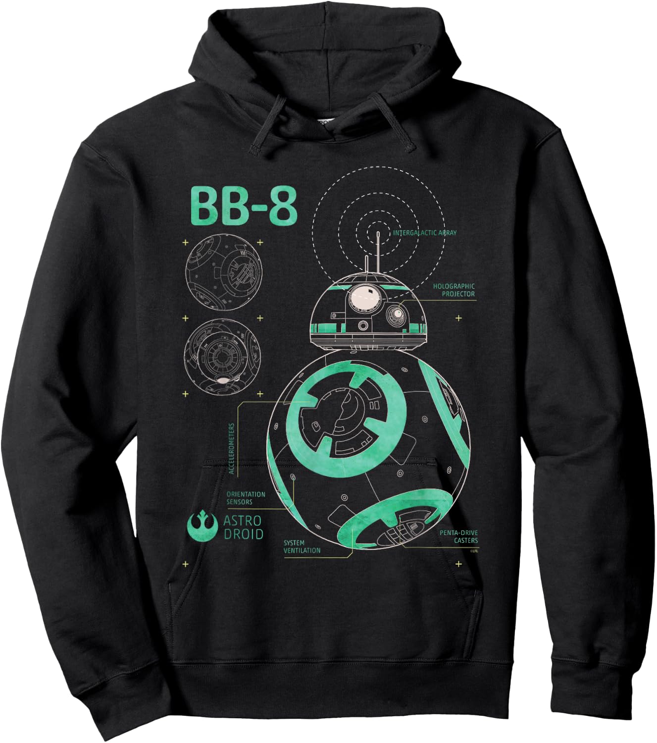 Star Wars BB-8 Astro Droid Blueprint Hoodie - Hoodie | Black