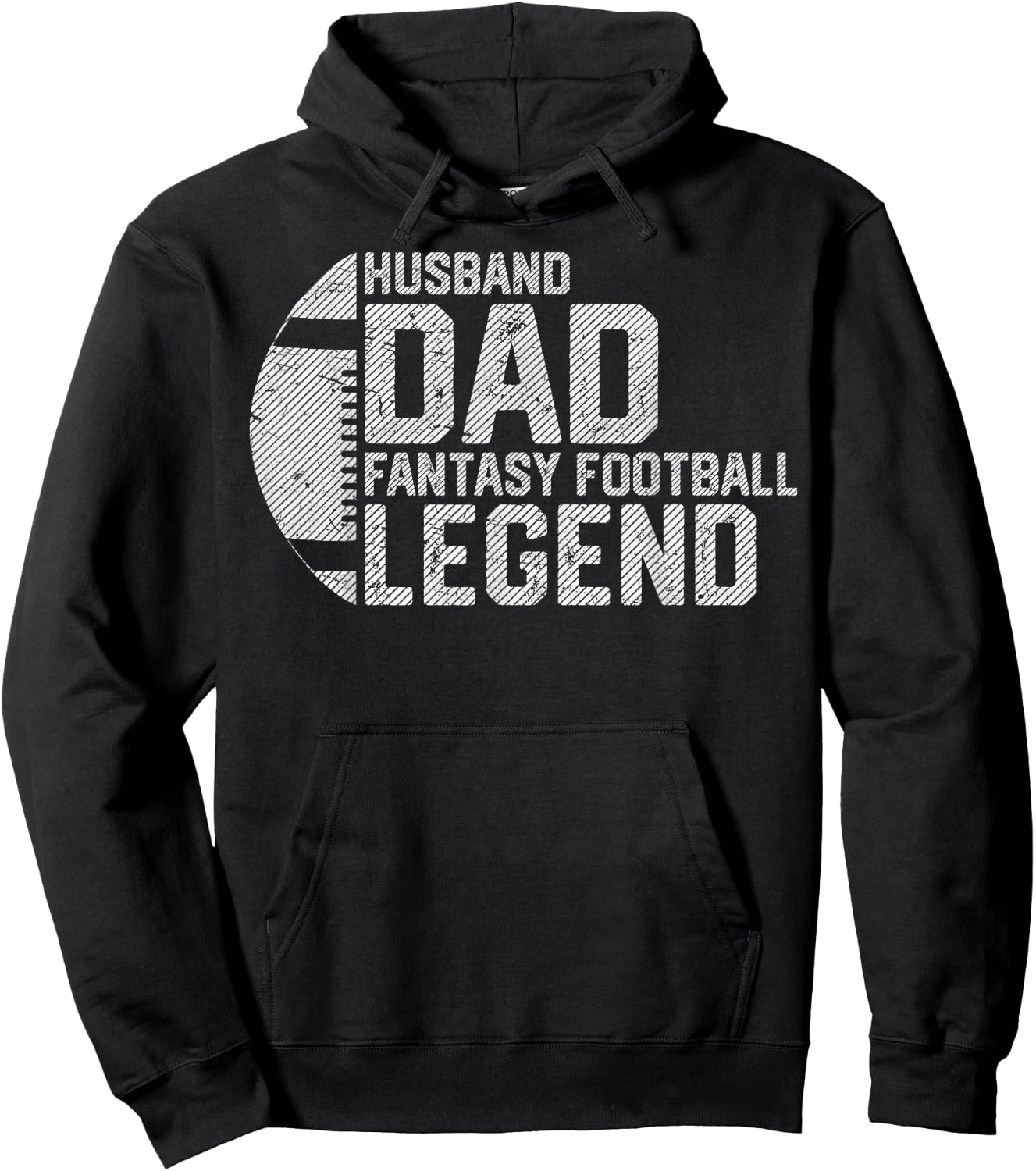 Men Husband Dad Fantasy Football Legend Retro Daddy Sports Hoodie - Hoodie | Black