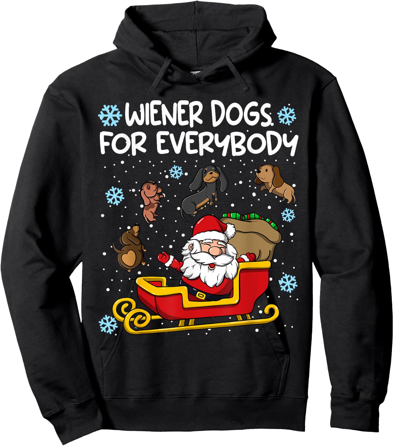 Wiener Dogs for Everybody Santa Funny Christmas Dachshund Hoodie - Hoodie | Black