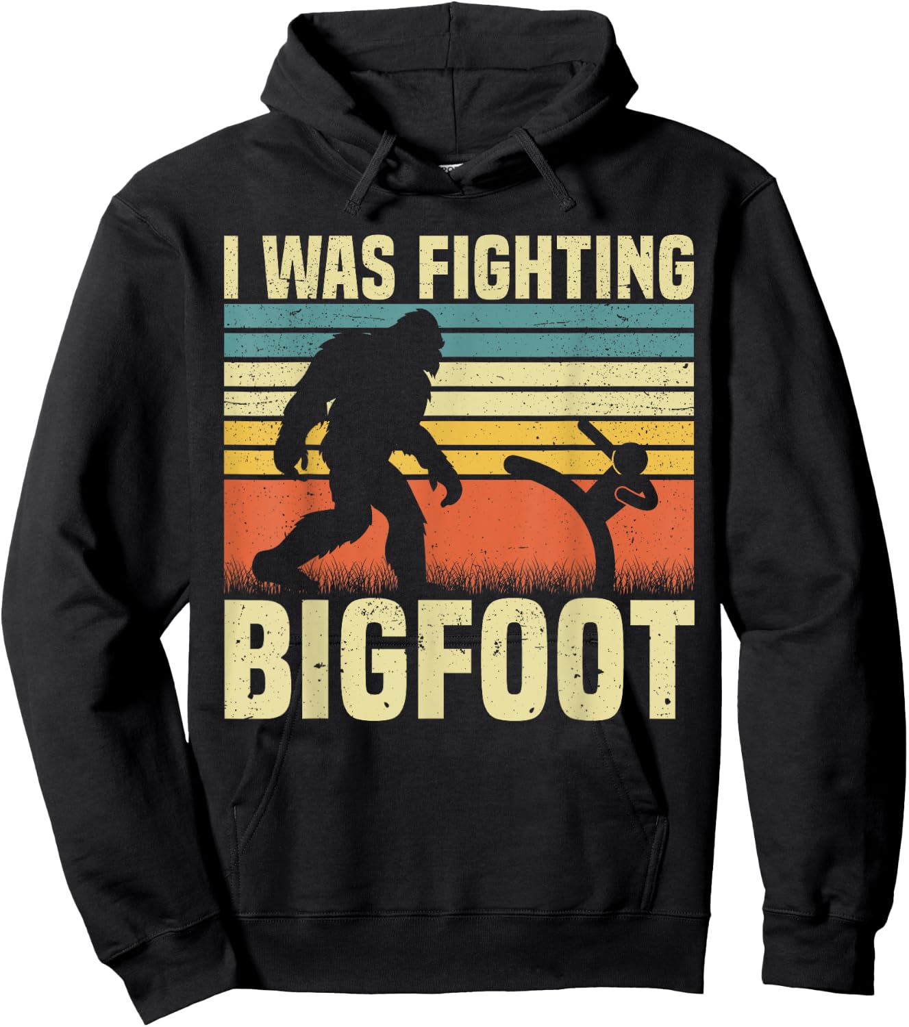 I Was Fighting Bigfoot PWD Funny Broken Leg Arm Wheelchair Hoodie - Hoodie | Black