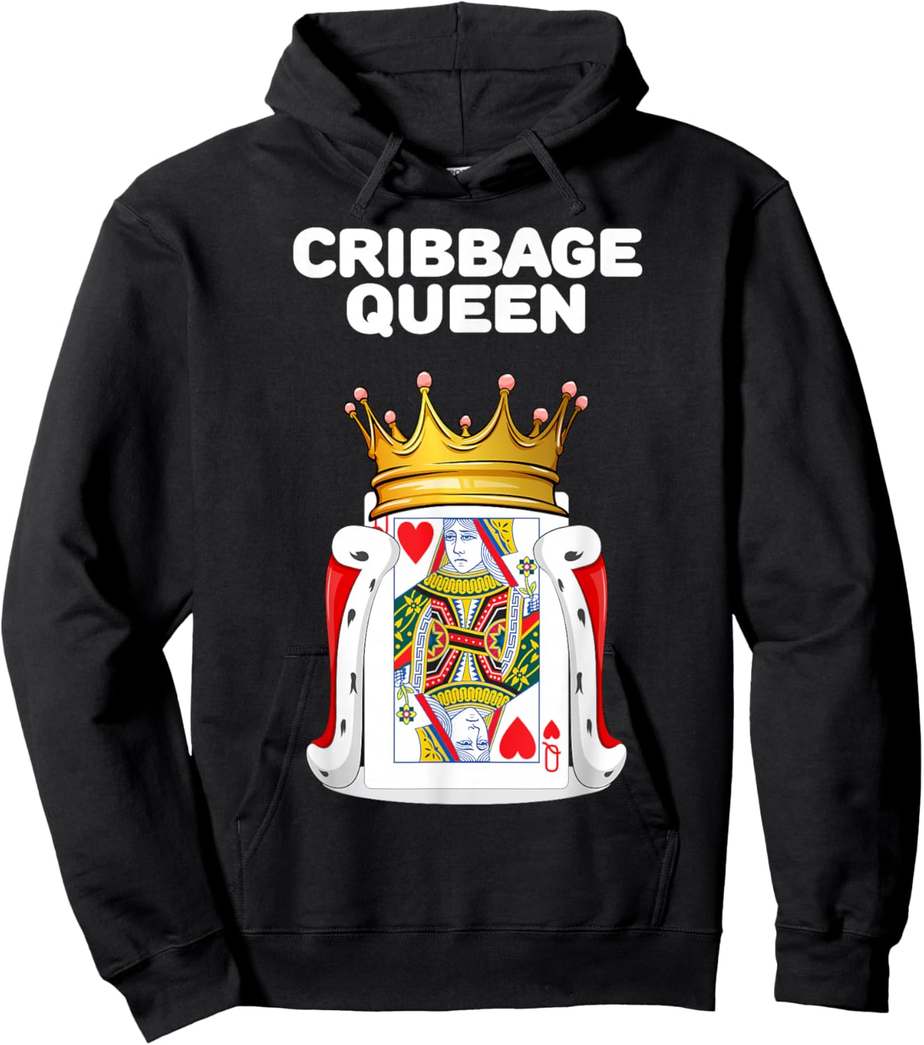 Cribbage Queen | Woman Cribbage | Cribbage Hoodie - Hoodie | Black