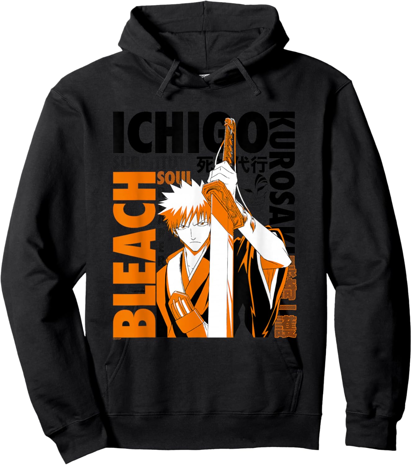 Bleach Ichigo with Text Collage Anime Hoodie - Hoodie | Black