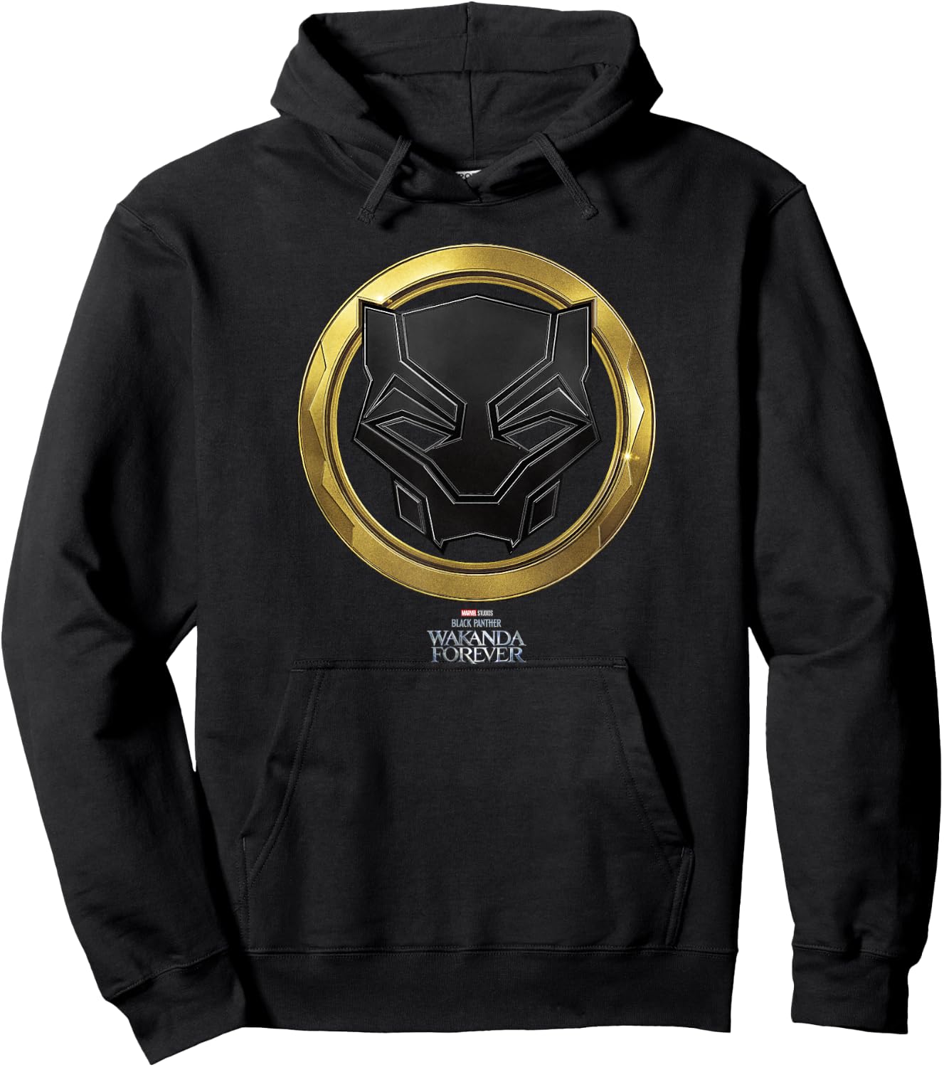 Marvel Black Panther: Wakanda Forever Metal Badge Hoodie - Hoodie | Black
