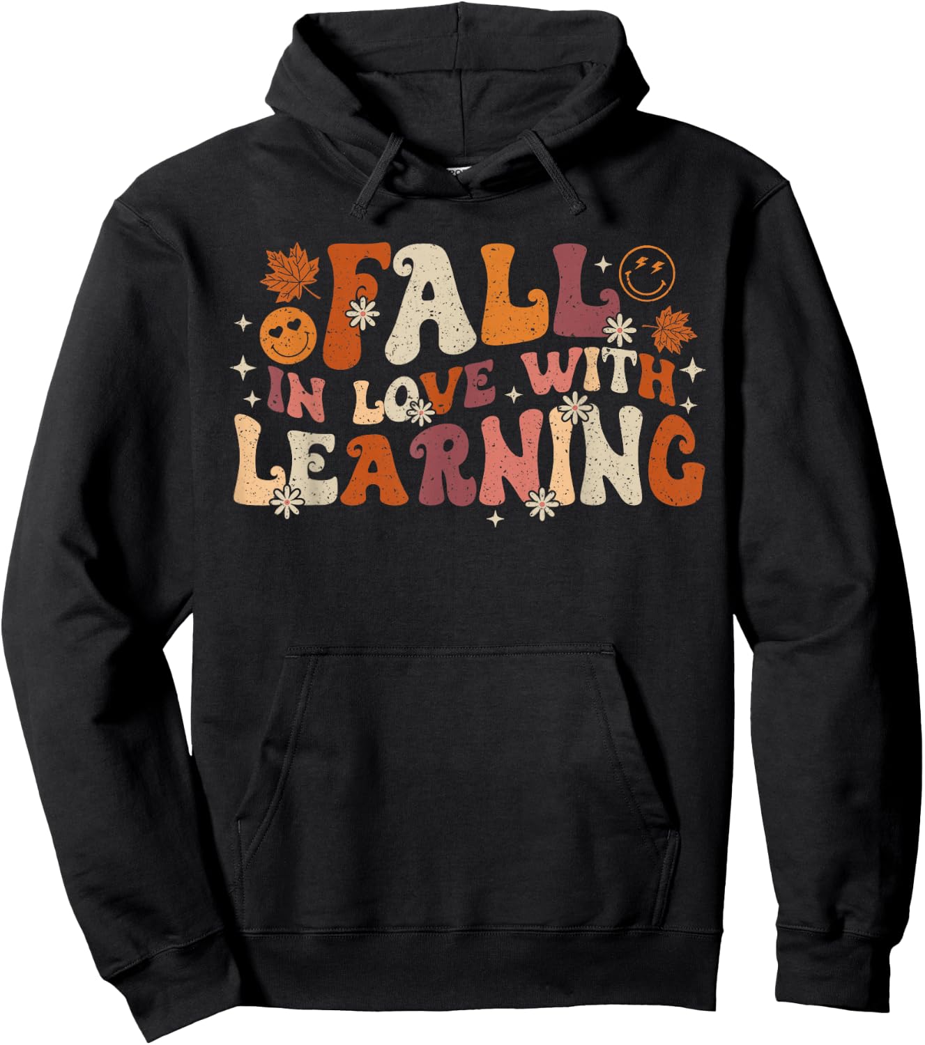 Fall In Love With Learning Autum Thanksgiving Teacher Kids Hoodie - Hoodie | Black