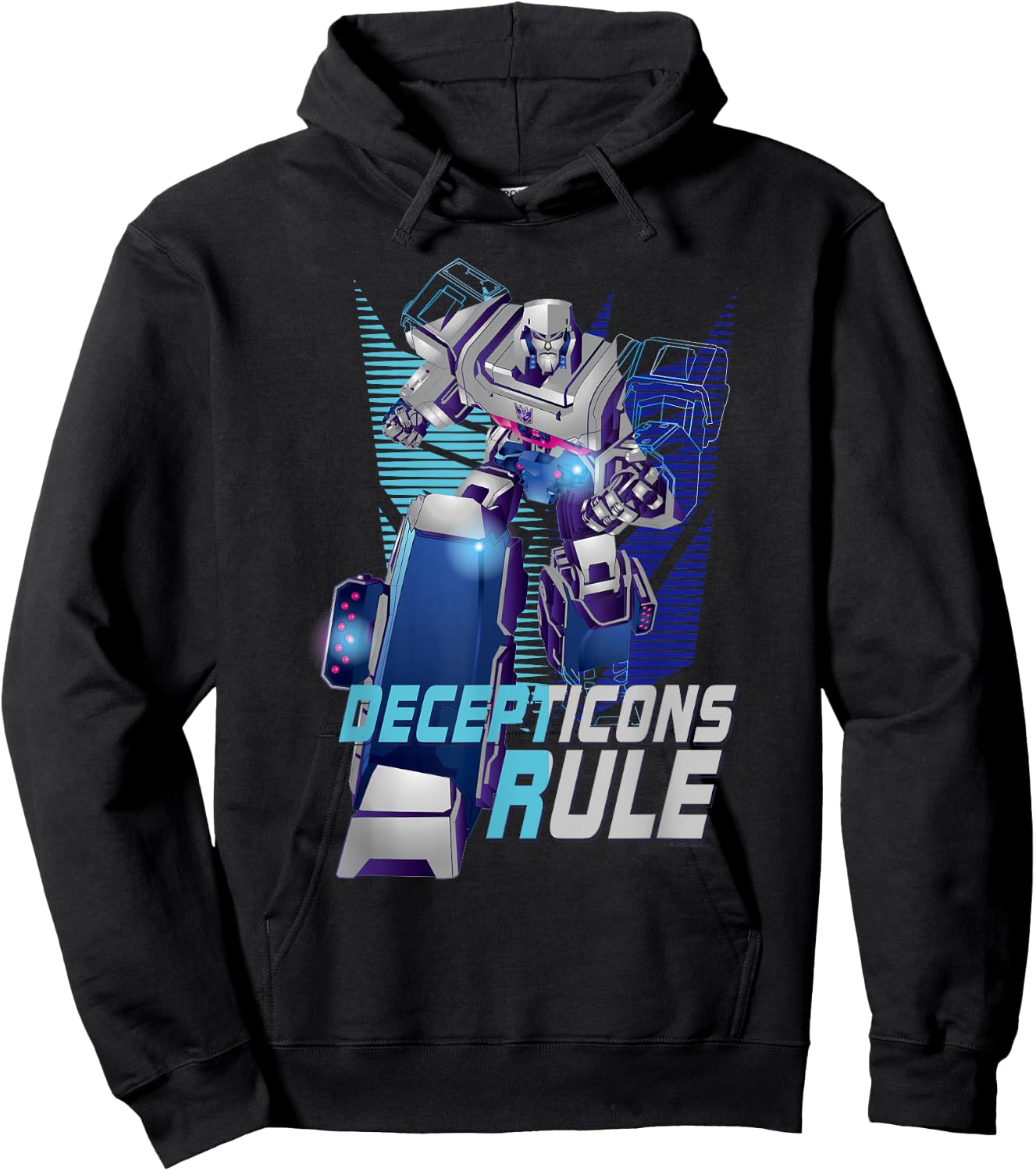 Transformers Megatron Decepticons Rule Epic Logo Hoodie - Hoodie | Black