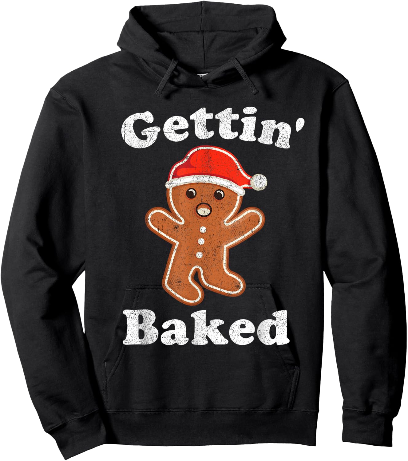 Funny Gingerbread Man Gettin Baked Cookie Baking Christmas Hoodie - Hoodie | Black