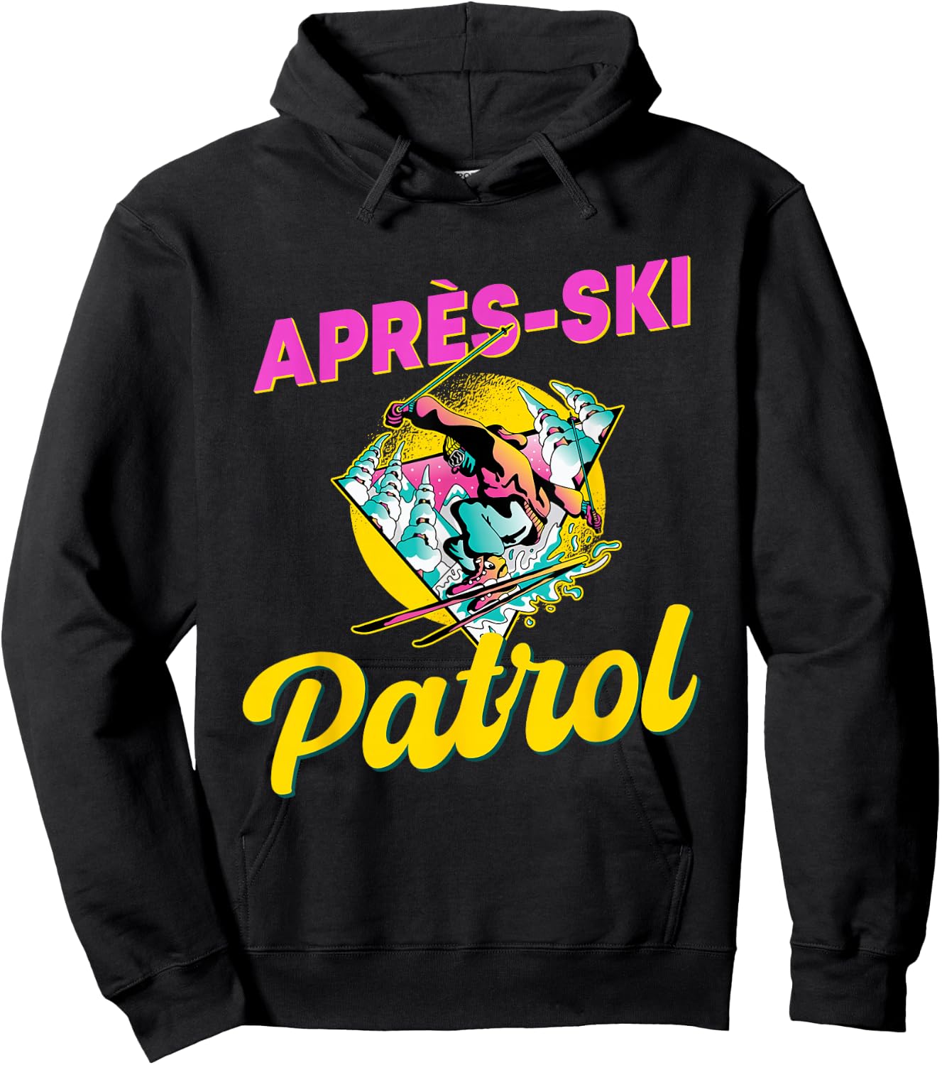 80s Retro Apres-Ski Patrol Wear 90s Skiing Hoodie - Hoodie | Black