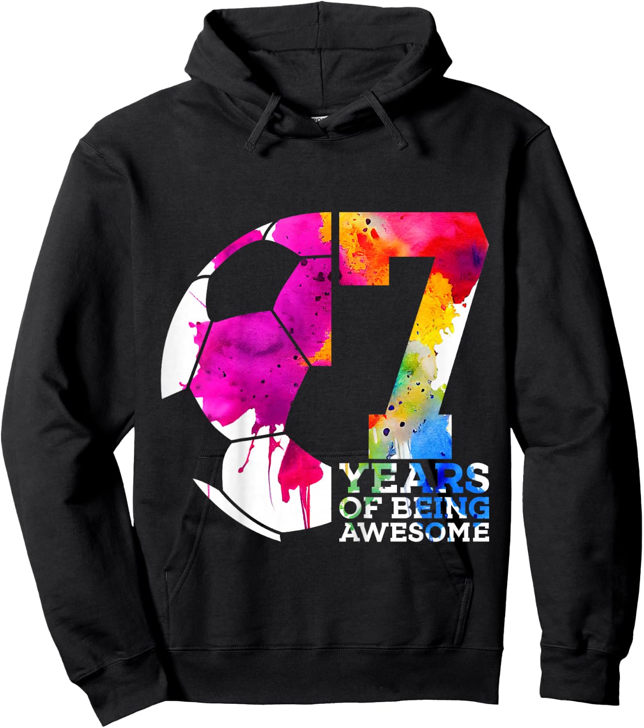 7 Years of Being Awesome Soccer 7th Birthday Hoodie - Hoodie | Black