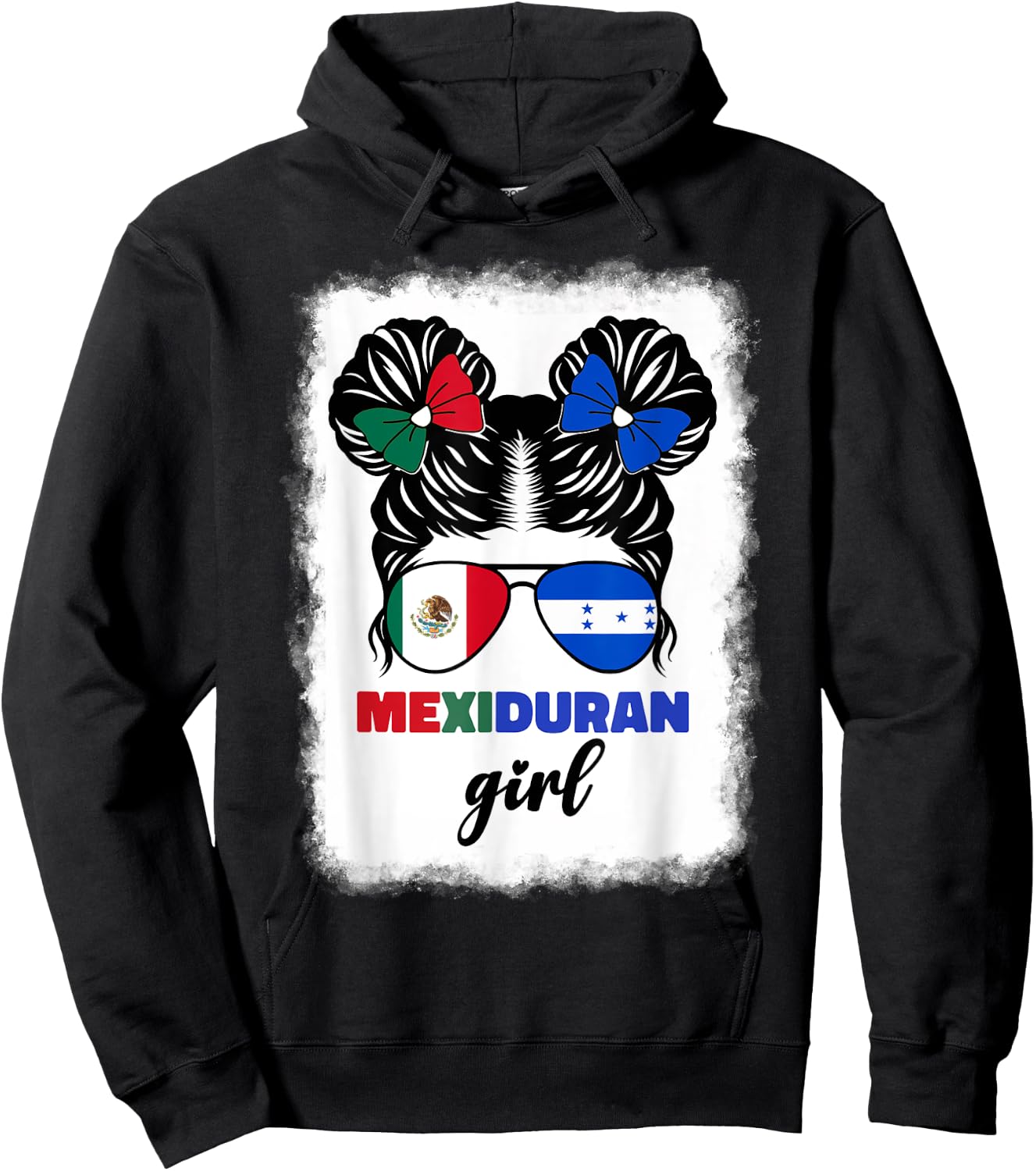 Half Mexican And Honduran Mexico Honduras Flag Girl Kids Hoodie - Hoodie | Black