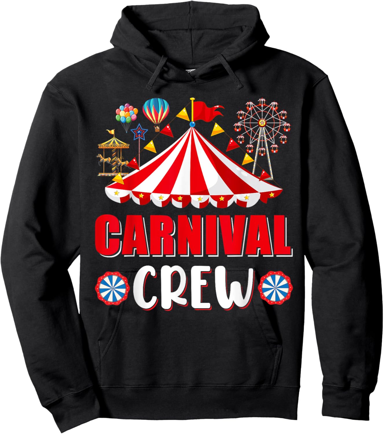 Carnival Crew Funny Circus Staff Costume Circus Theme Party Hoodie - Hoodie | Black