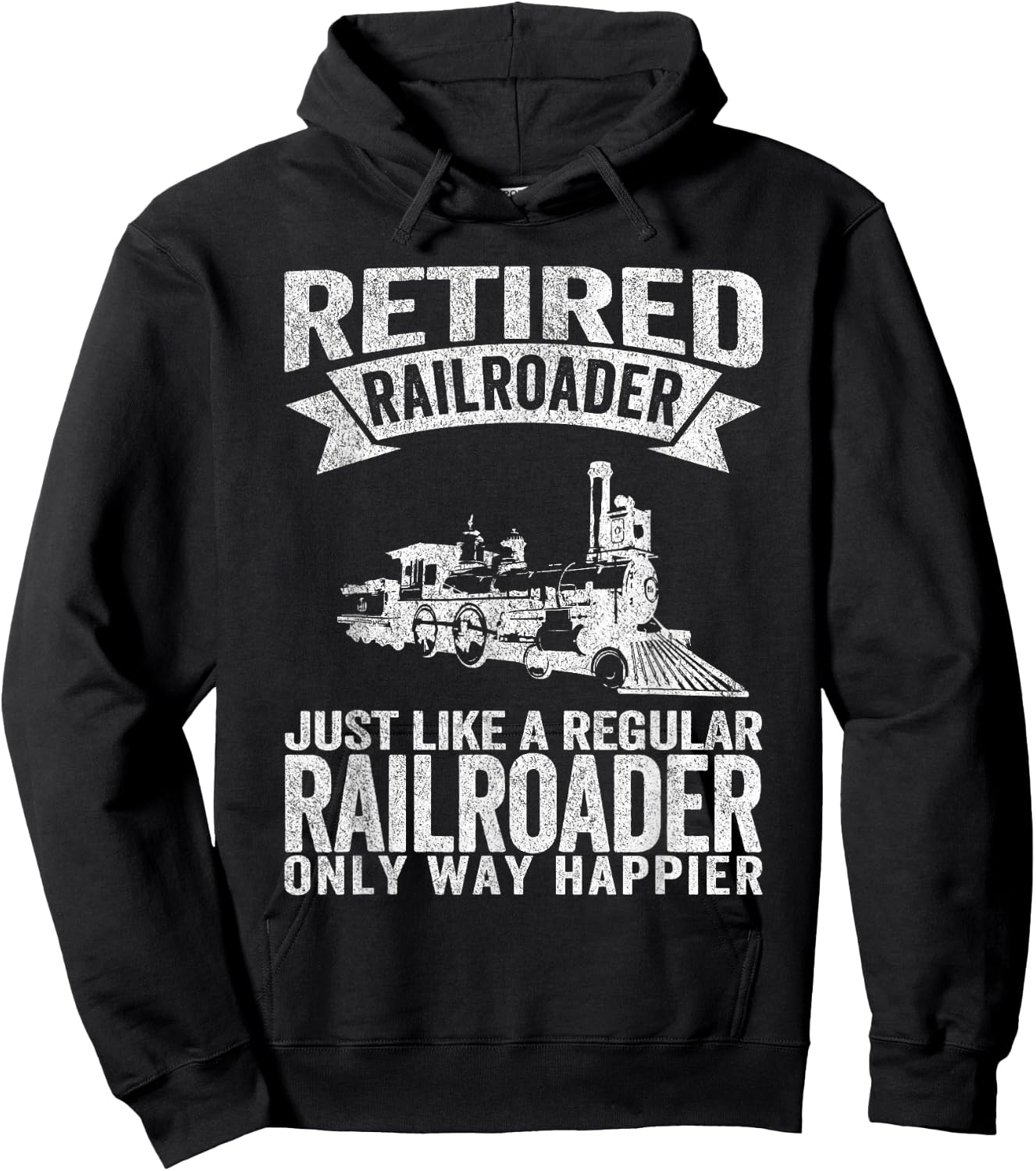 Retired Railroader Just Like A Normal Railroader Retro Hoodie - Hoodie | Black