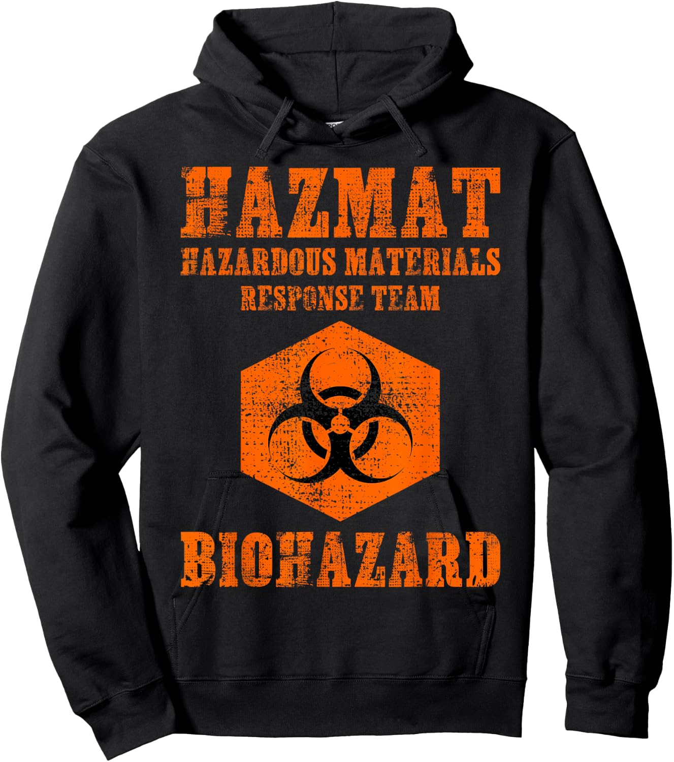Hazardous Material Hazmat Response Team Grunge Biohazard Hoodie - Hoodie | Black
