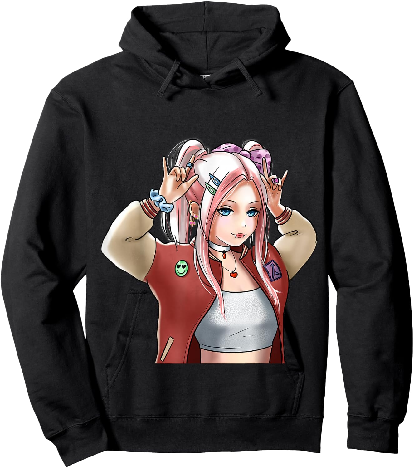 Anime Girl | Otaku Kawaii | Japanese Art Anime Hoodie - Hoodie | Black