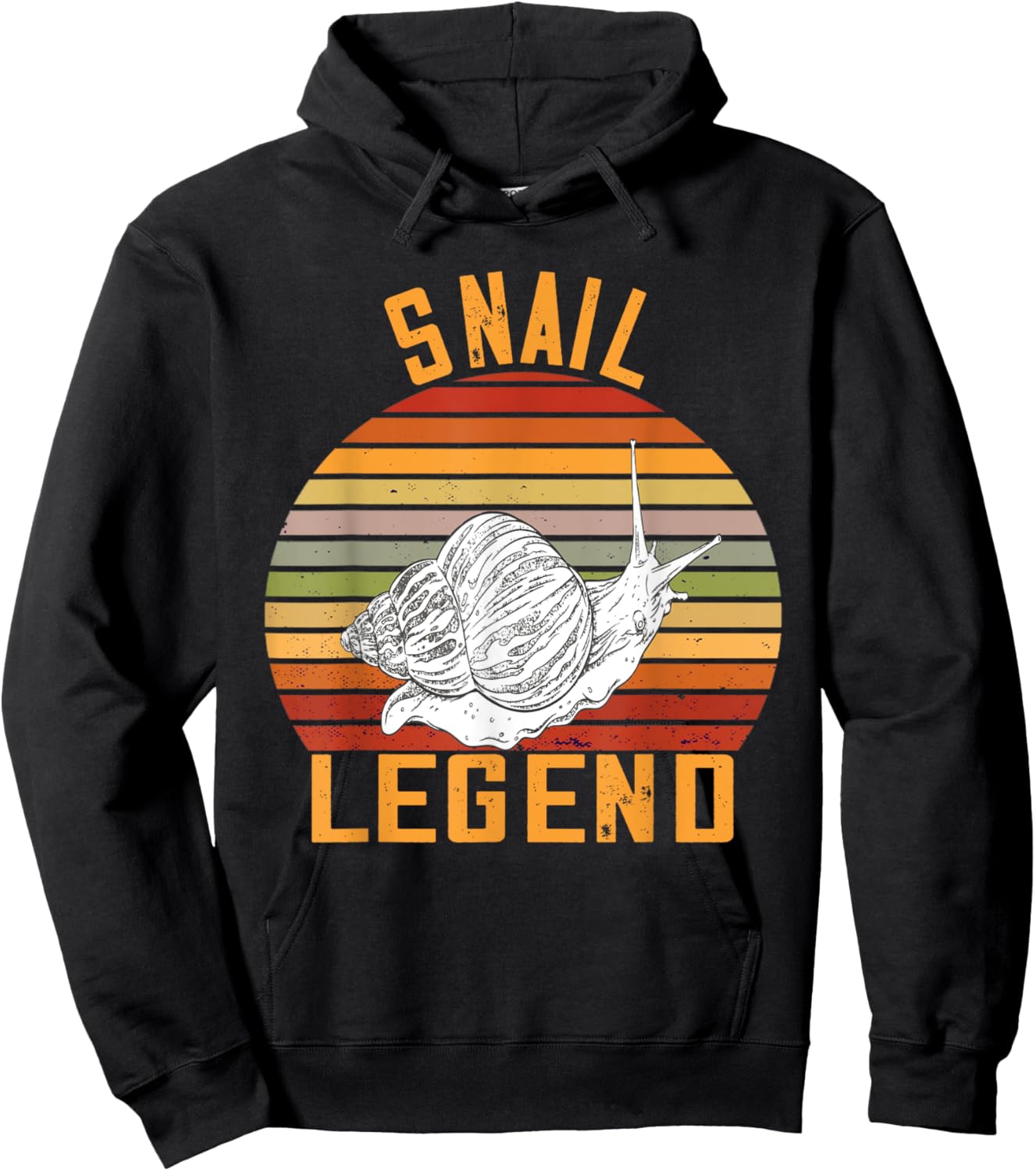 Retro Snail Legend Snails Lover Mollusk Snail Shell Hoodie - Hoodie | Black