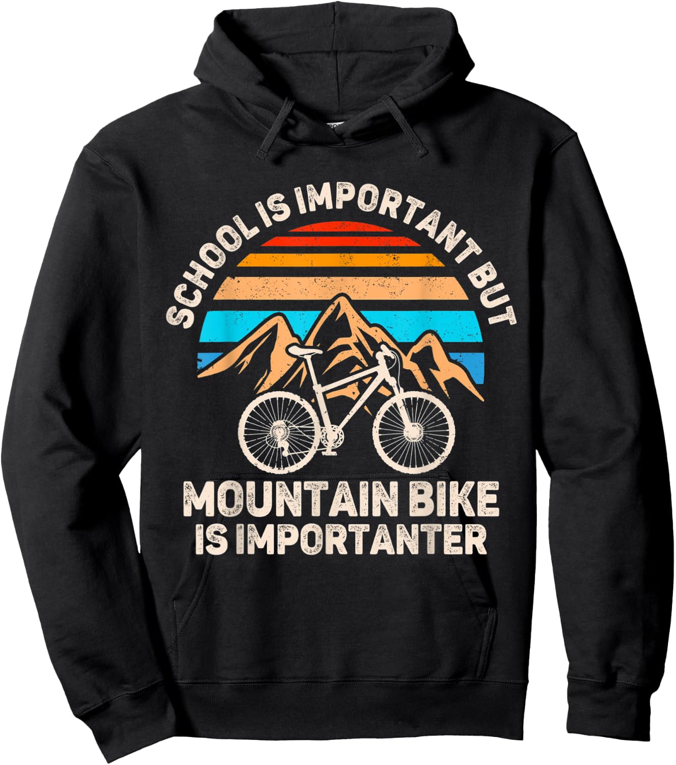 School Is Important But Mountain Bike Is Importanter Biking Hoodie - Hoodie | Black