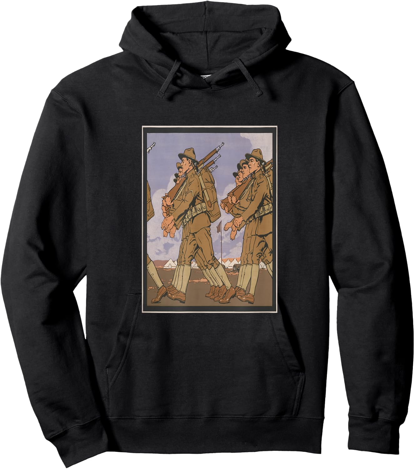 Vintage Doughboys of WWI Illustration (1916) Hoodie - Hoodie | Black