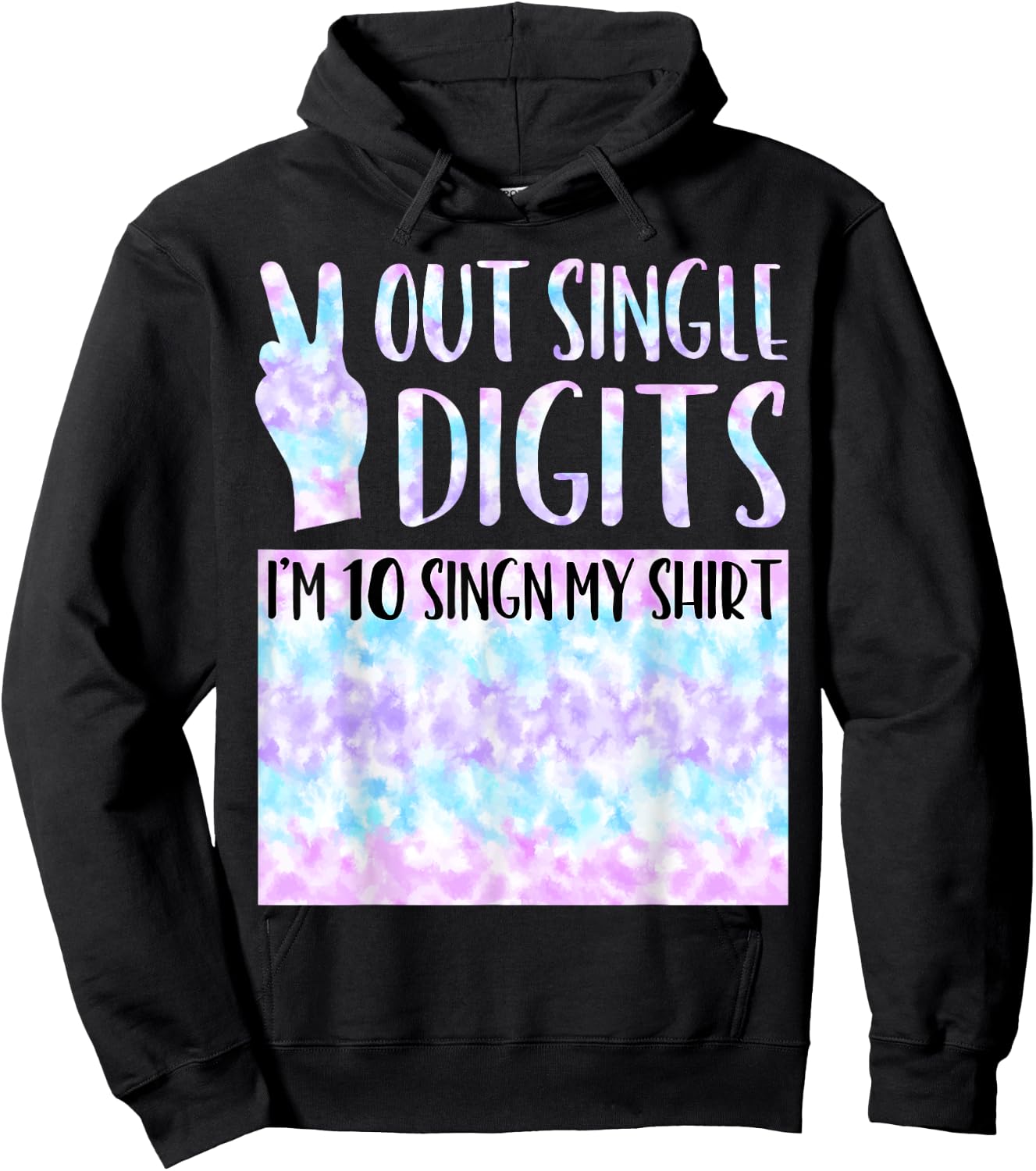 Peace Out Single Digits Party Decor Graphic Hoodie - Hoodie | Black