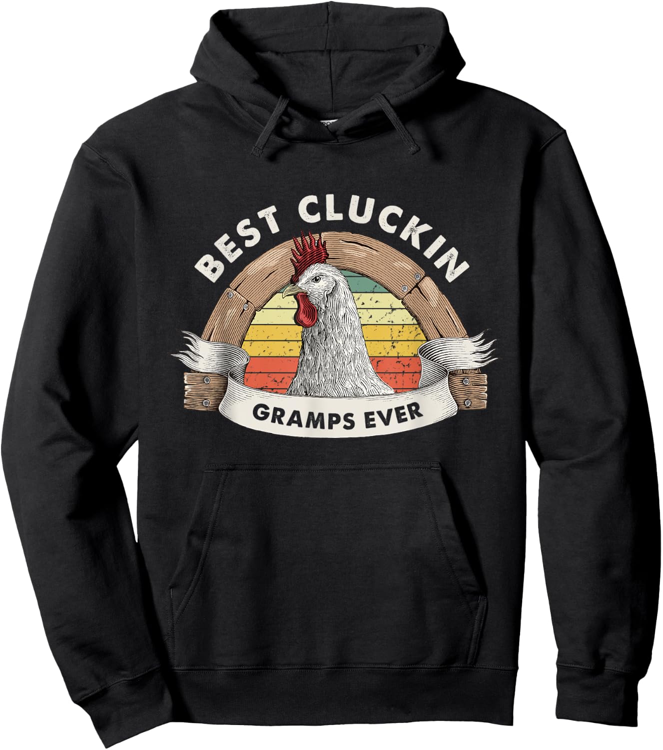 Best Cluckin Gramps Chicken Grandfather Poultry Farmer Hoodie - Hoodie | Black