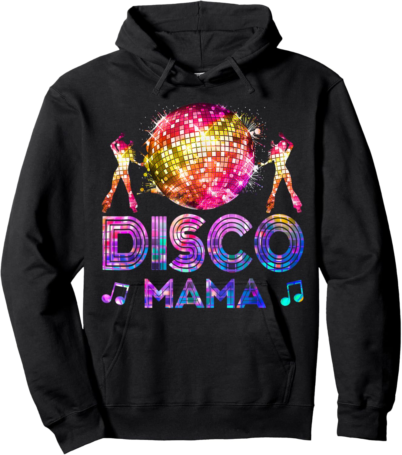Disco Mama 70's Themed Disco Queen Vintage Seventies Costume Hoodie - Hoodie | Black