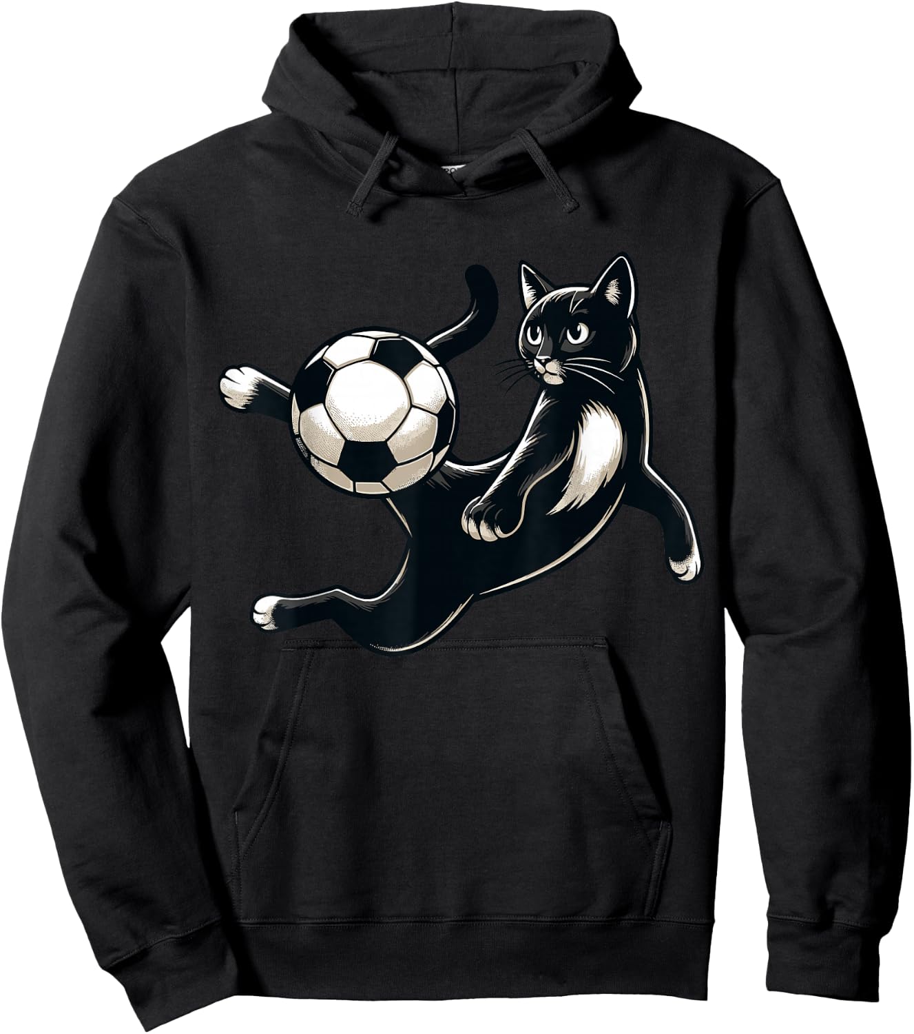 Black Cat Bicycle Kick - Soccer Fans Women Men Kids Hoodie - Hoodie | Black
