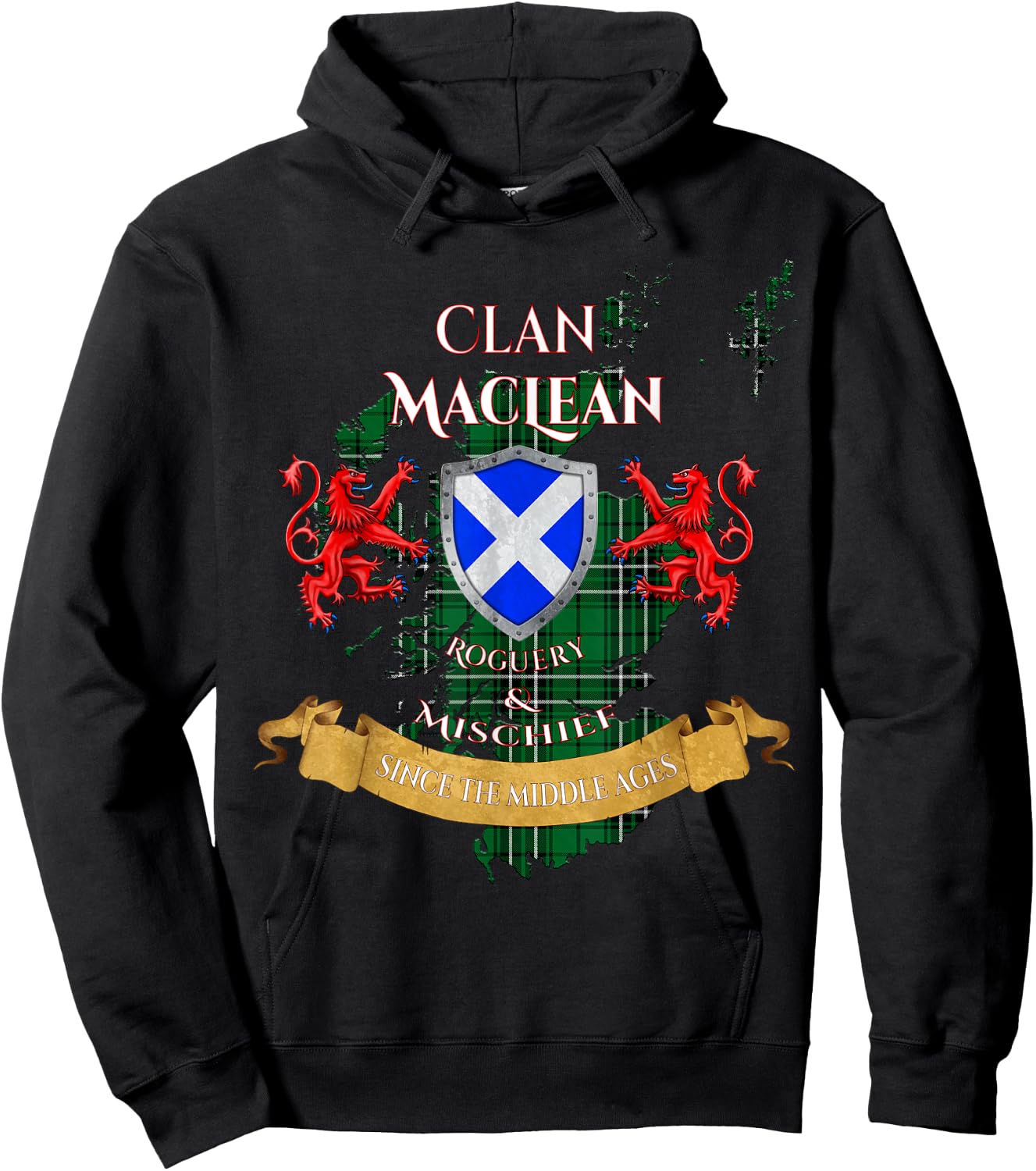 MacLean Hunting Scottish Family Clan Middle Ages Mischief Hoodie - Hoodie | Black