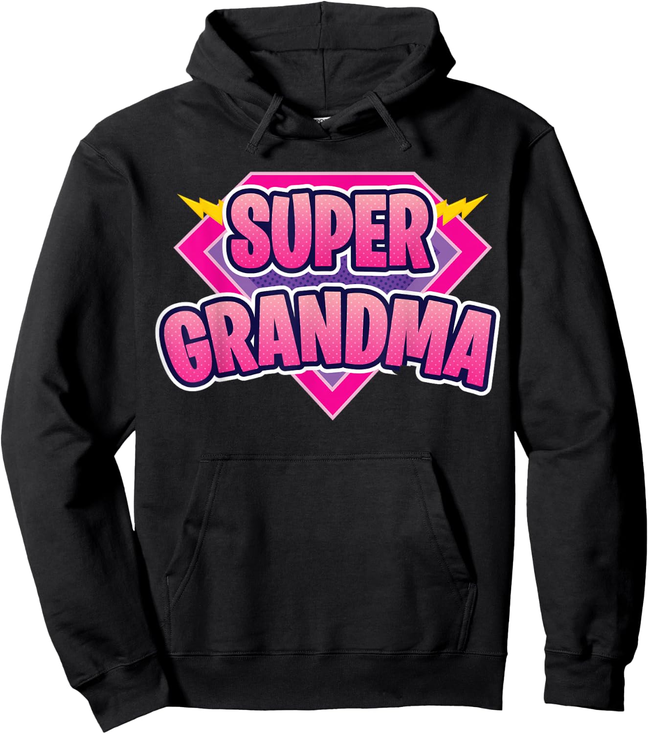 Super Grandma Superhero Grandmother Comic Book Funny Hoodie - Hoodie | Black