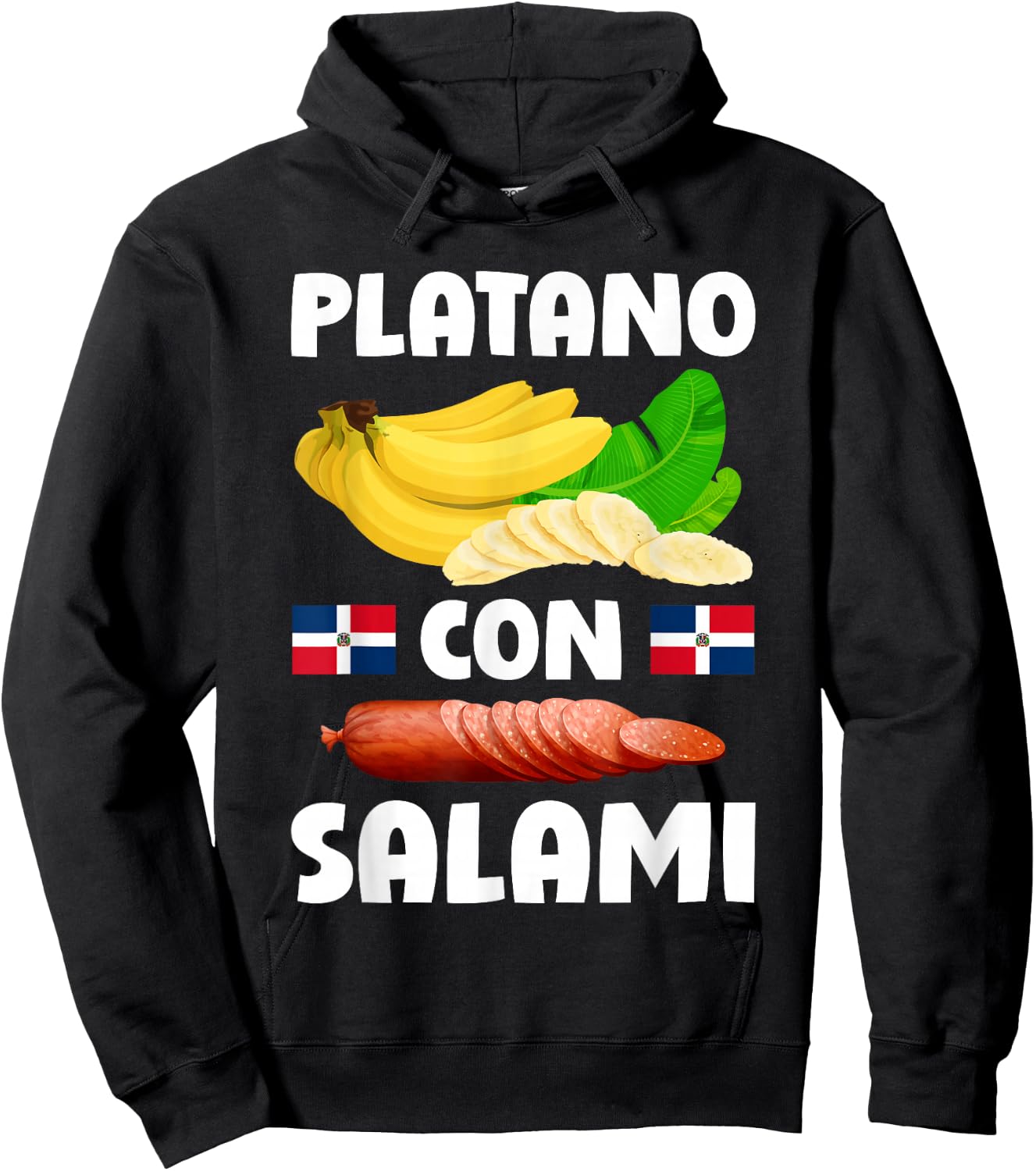 Dominicana Flag RD Dominican Republic Food Mangu Plantain Hoodie - Hoodie | Black