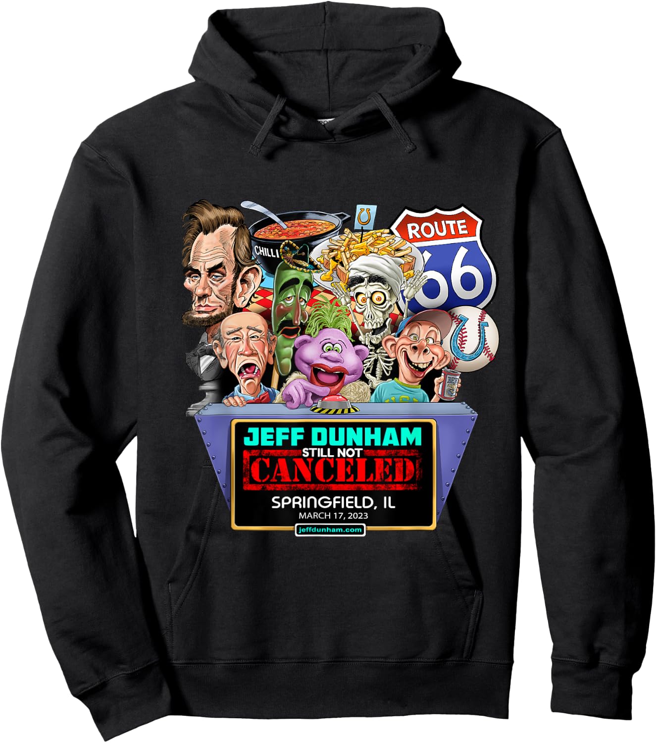 Jeff Dunham Springfield, IL (2023) Hoodie - Hoodie | Black