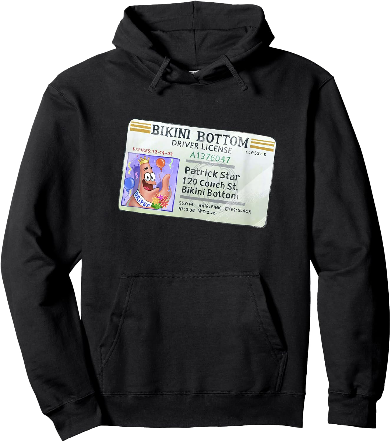 SpongeBob SquarePants Patrick Star Driver License King Logo Hoodie - Hoodie | Black