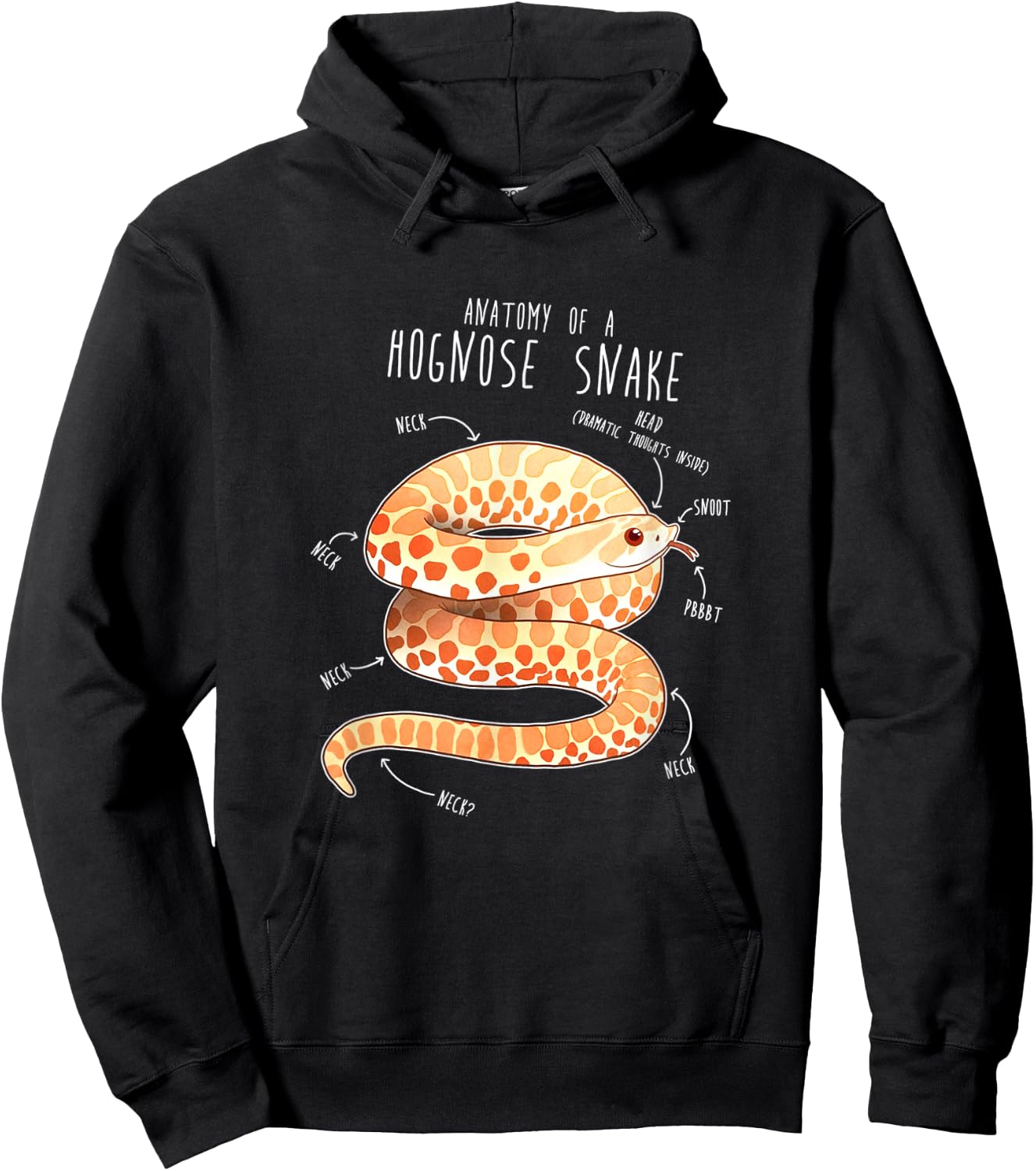Anatomy of Albino Hognose Snake Hoodie - Hoodie | Black