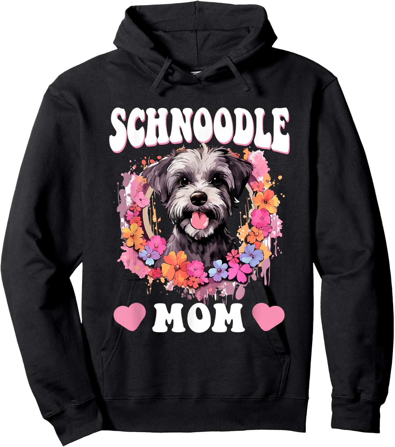 Schnoodle Snoodle Dog Breed Pet Schnoodle Mom Men Women Girls Kids Hoodie - Hoodie | Black