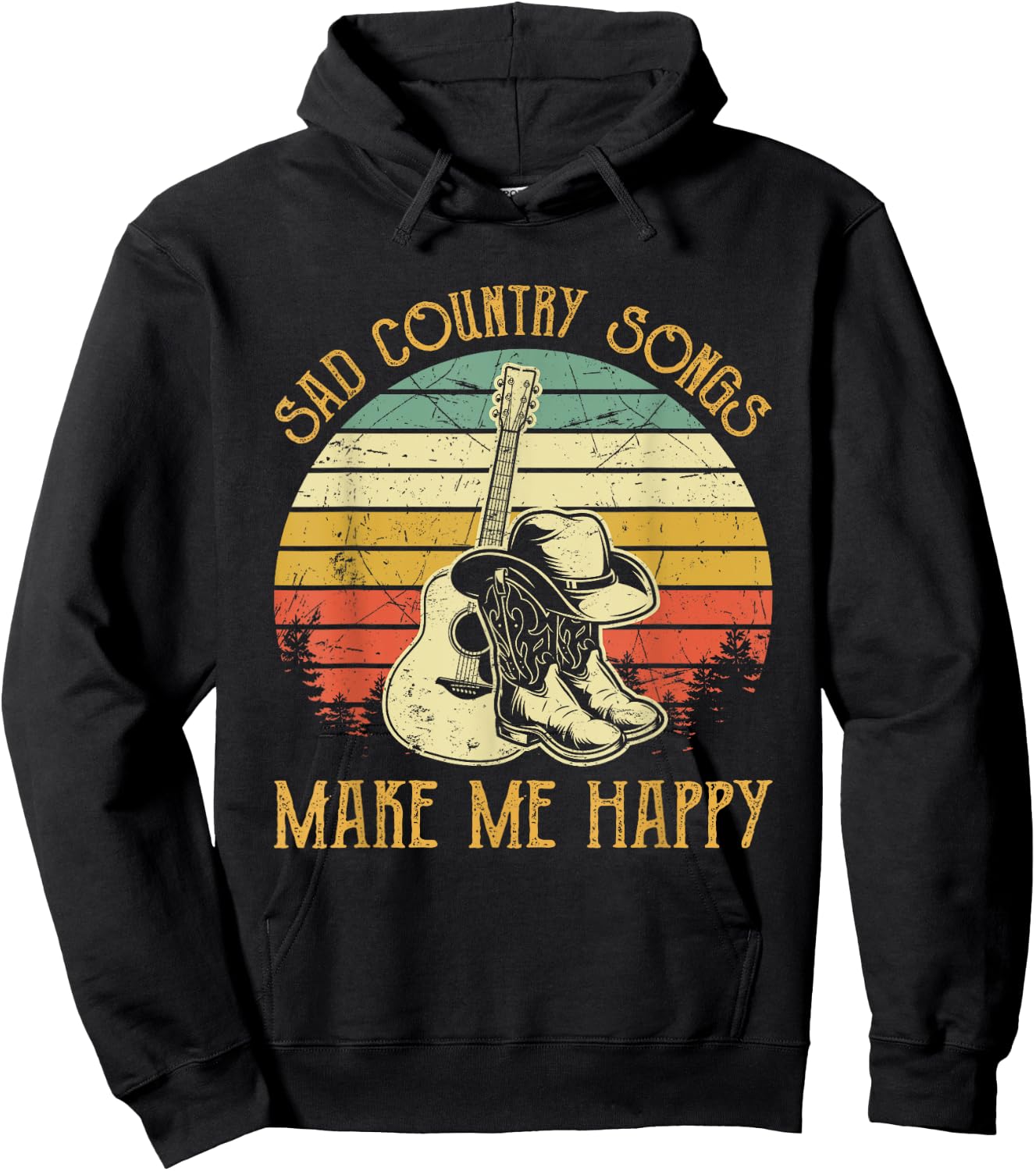 Sad Country Songs Make Me Feels Happy Hoodie - Hoodie | Black
