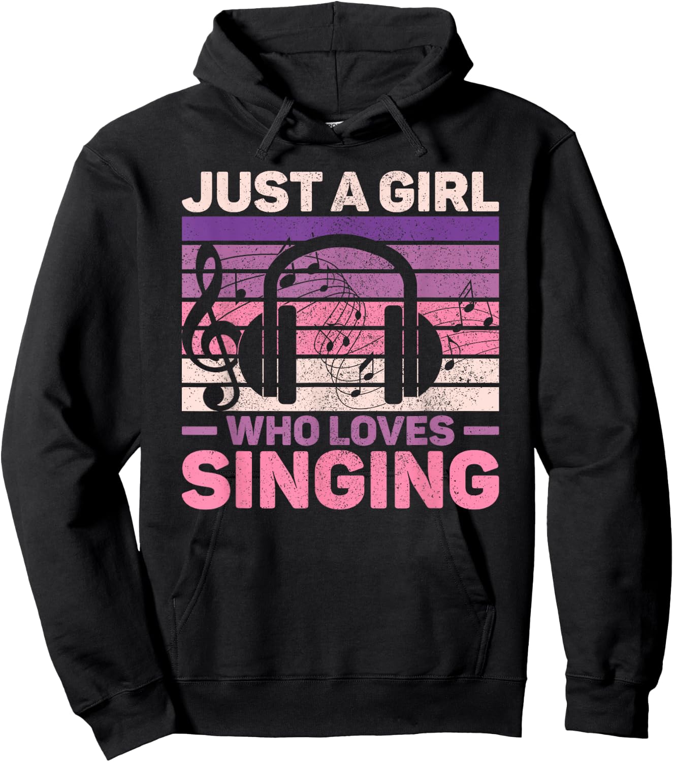 Just A Girl Who Loves Singing Women Music Lovers Teen Singer Hoodie - Hoodie | Black