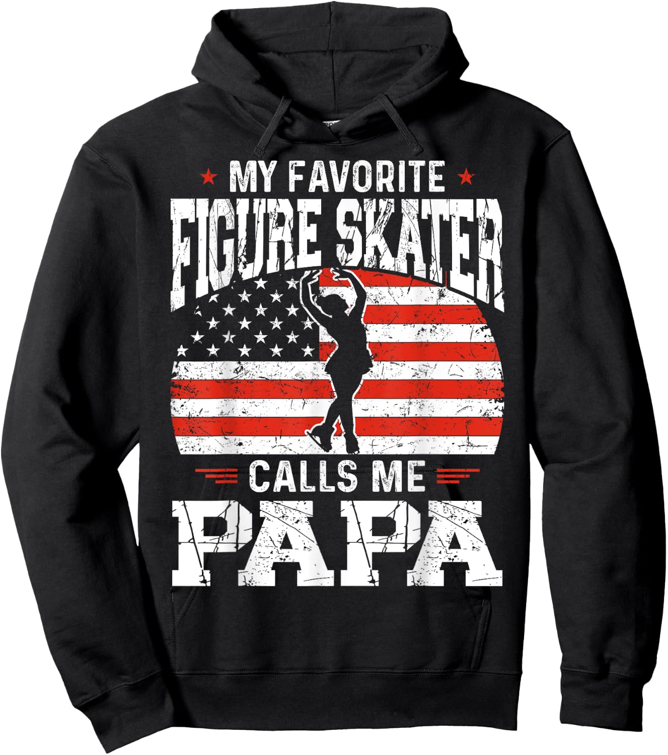 My Favorite Figure Skater Calls Me Papa Funny Skater Dad Hoodie - Hoodie | Black