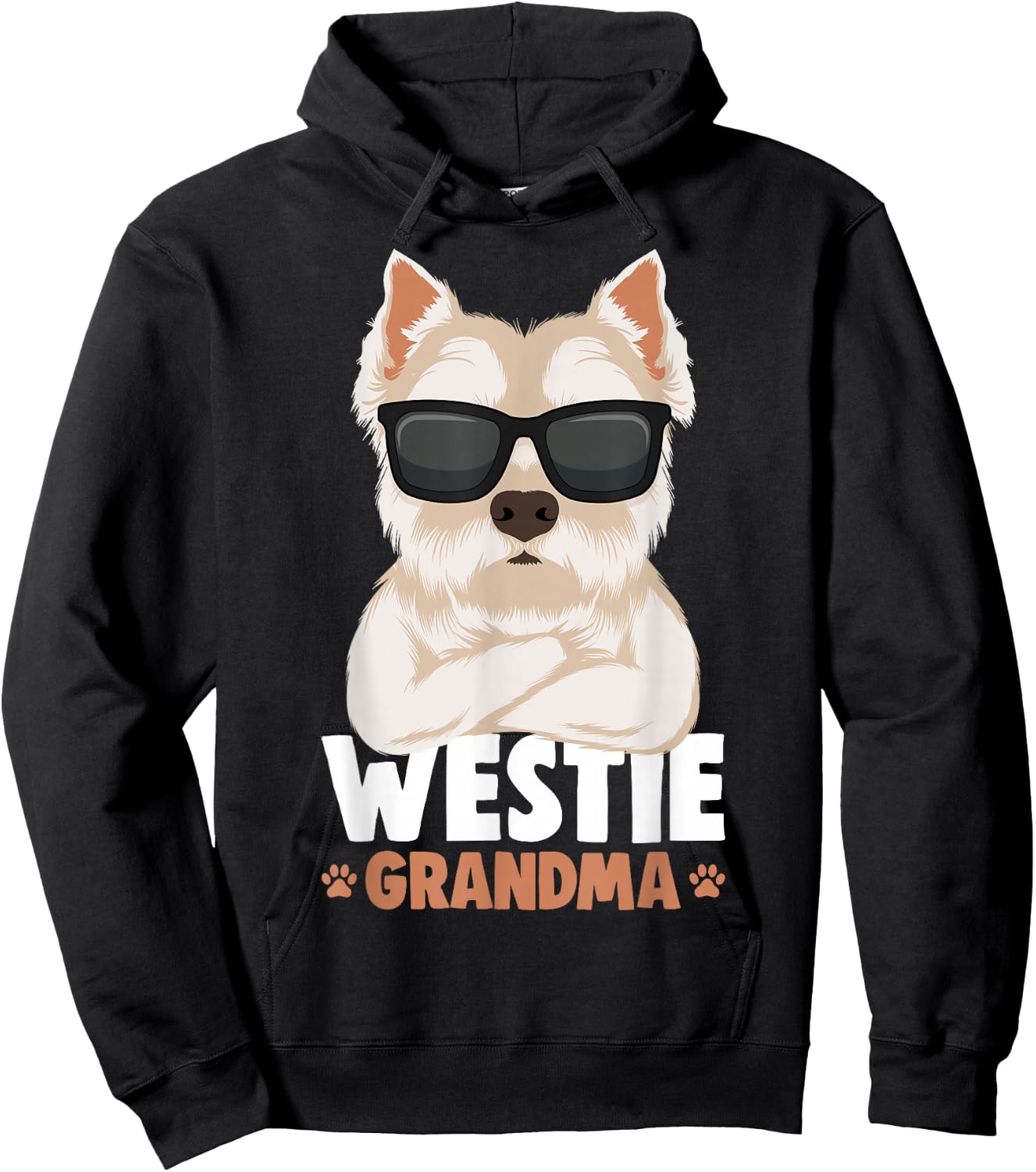 Westie Grandma West Highland White Terrier Dog Women Hoodie - Hoodie | Black