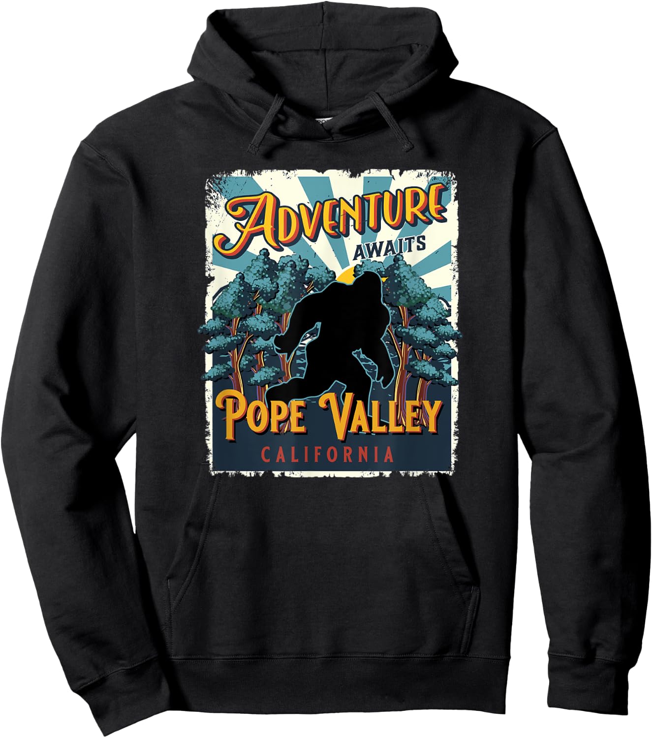Pope Valley California Sasquatch Bigfoot Big Foot Souvenir Hoodie - Hoodie | Black