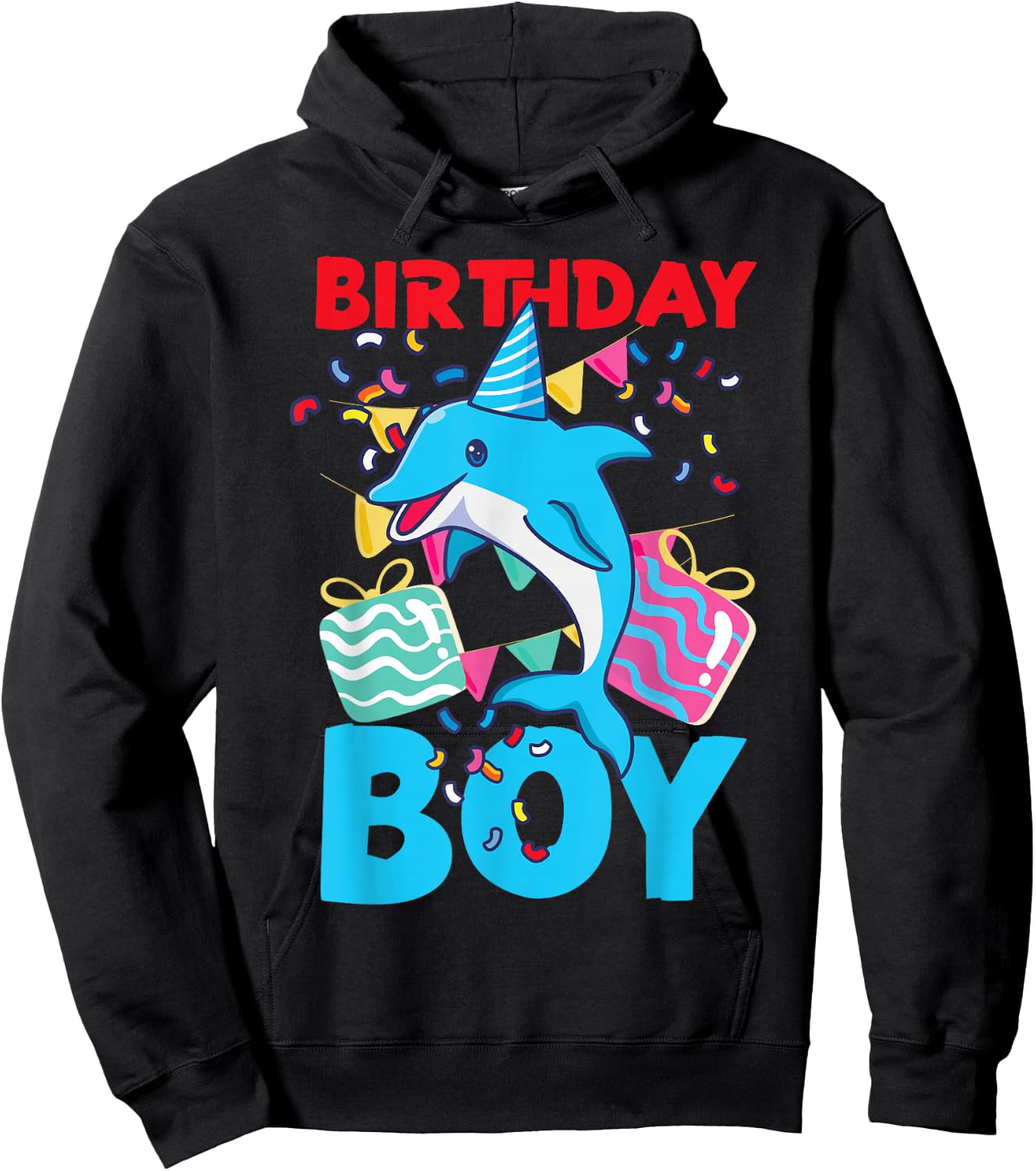 Dolphin Birthday Birthday Boy Hoodie - Hoodie | Black