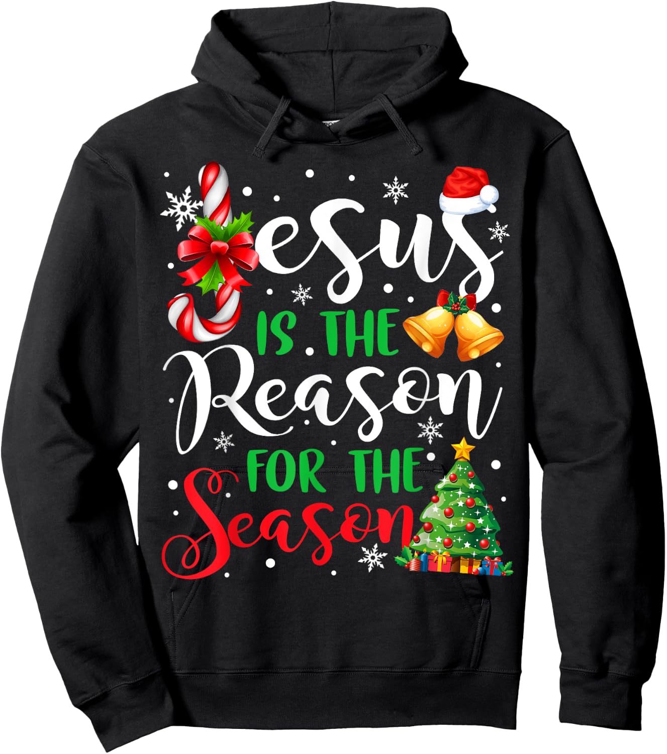 Jesus Is The Reason For The Season Christmas Xmas Christian Hoodie - Hoodie | Black