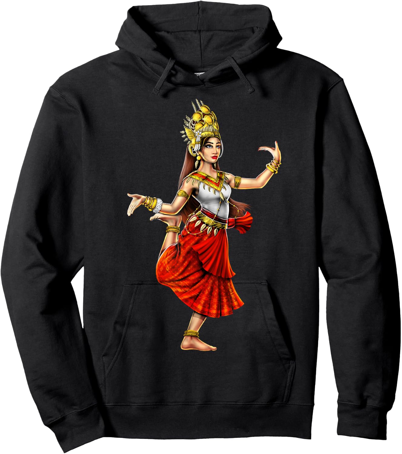 Cambodian Khmer Traditional Dance Girl Apsara Hoodie - Hoodie | Black