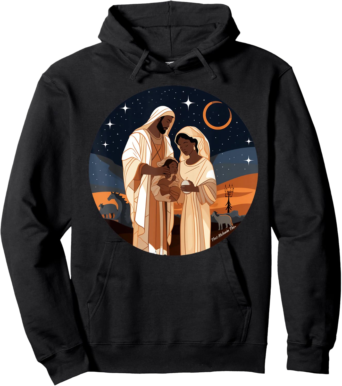 Jesus Is The Reason For The Season Afro Black Nativity Scene Hoodie - Hoodie | Black