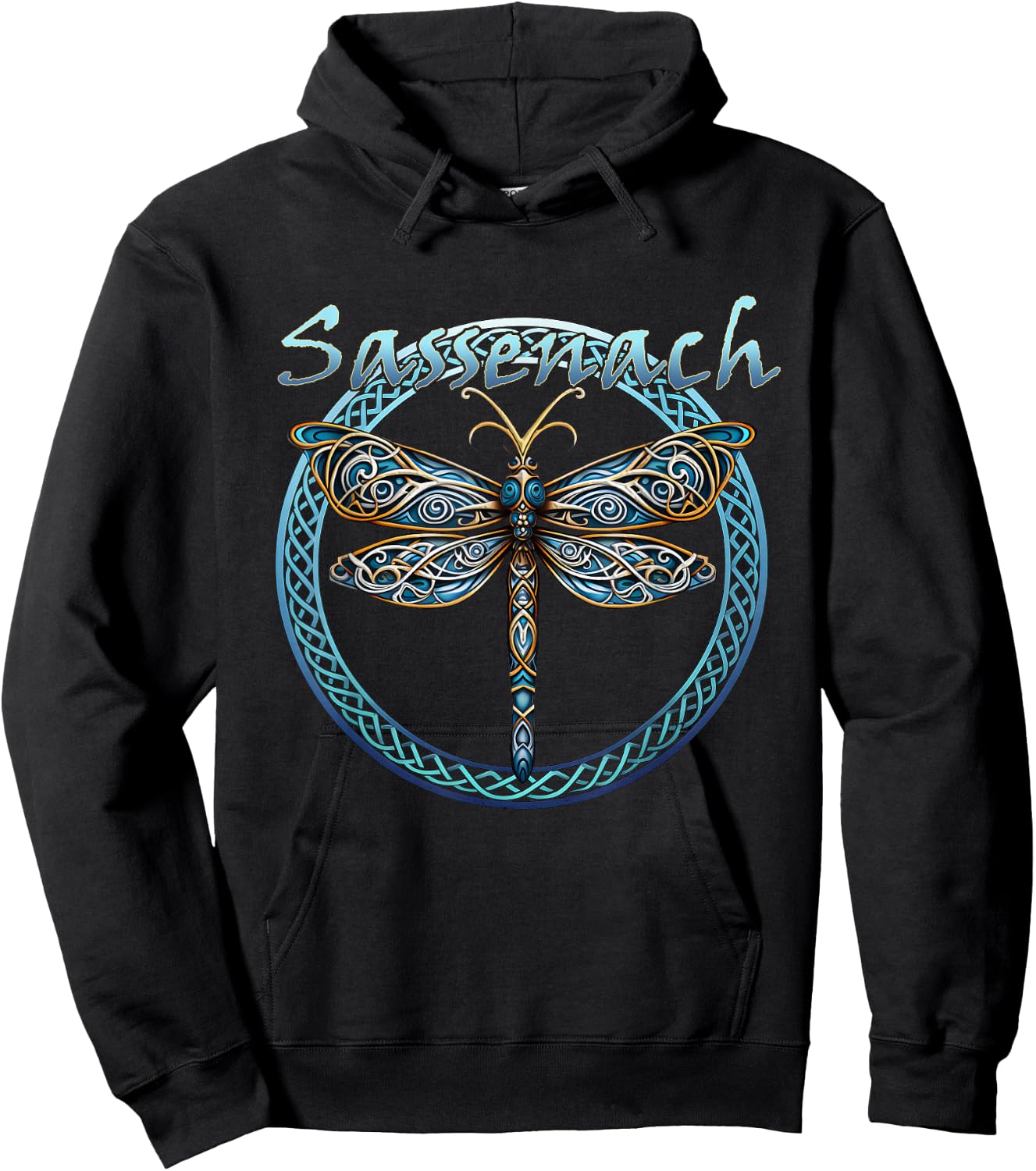 Sassenach Gaelic Dragonfly Scottish Outlander Hoodie - Hoodie | Black
