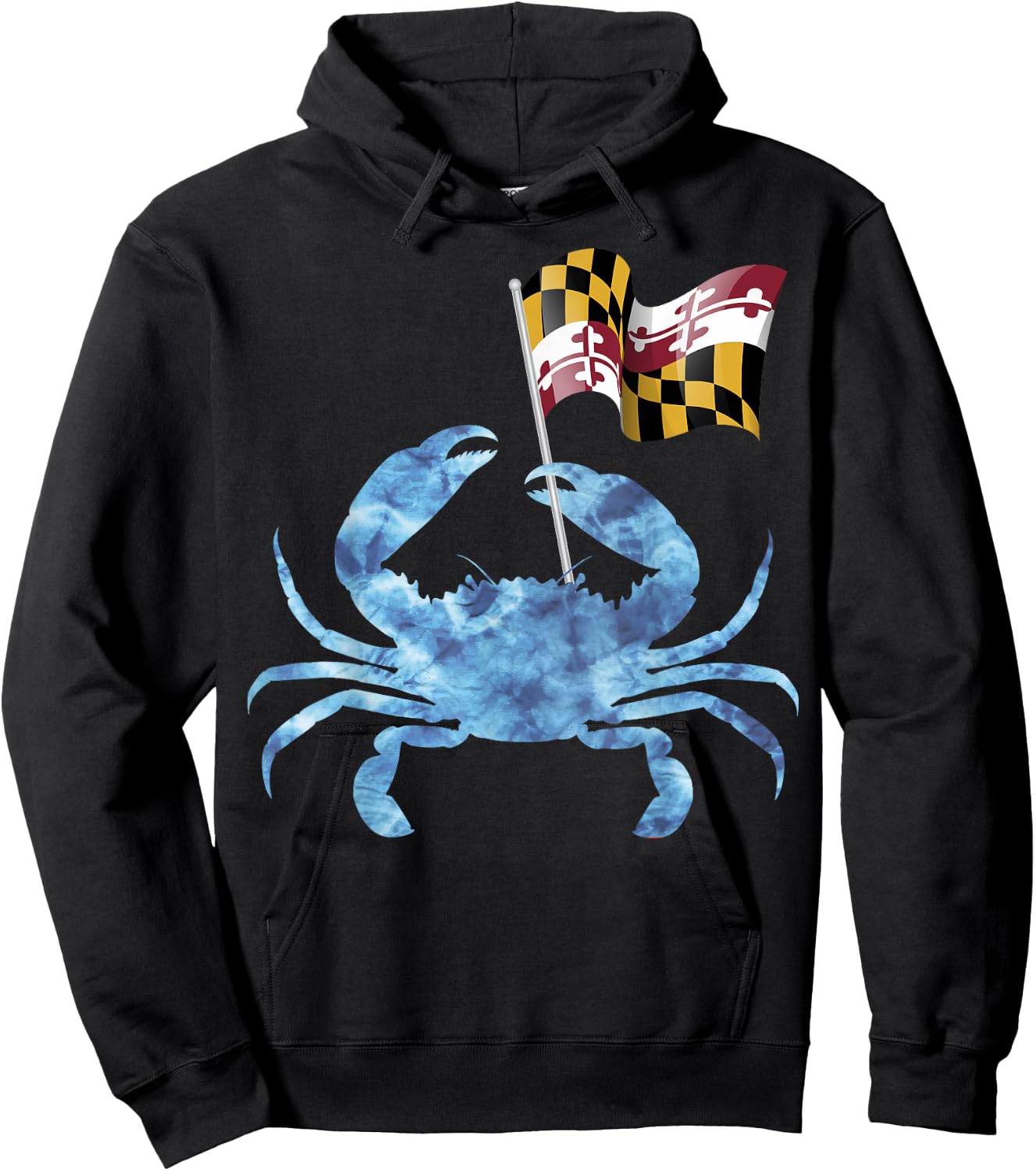 Maryland Blue Crab Flag of Maryland Family Vacation Camping Hoodie - Hoodie | Black