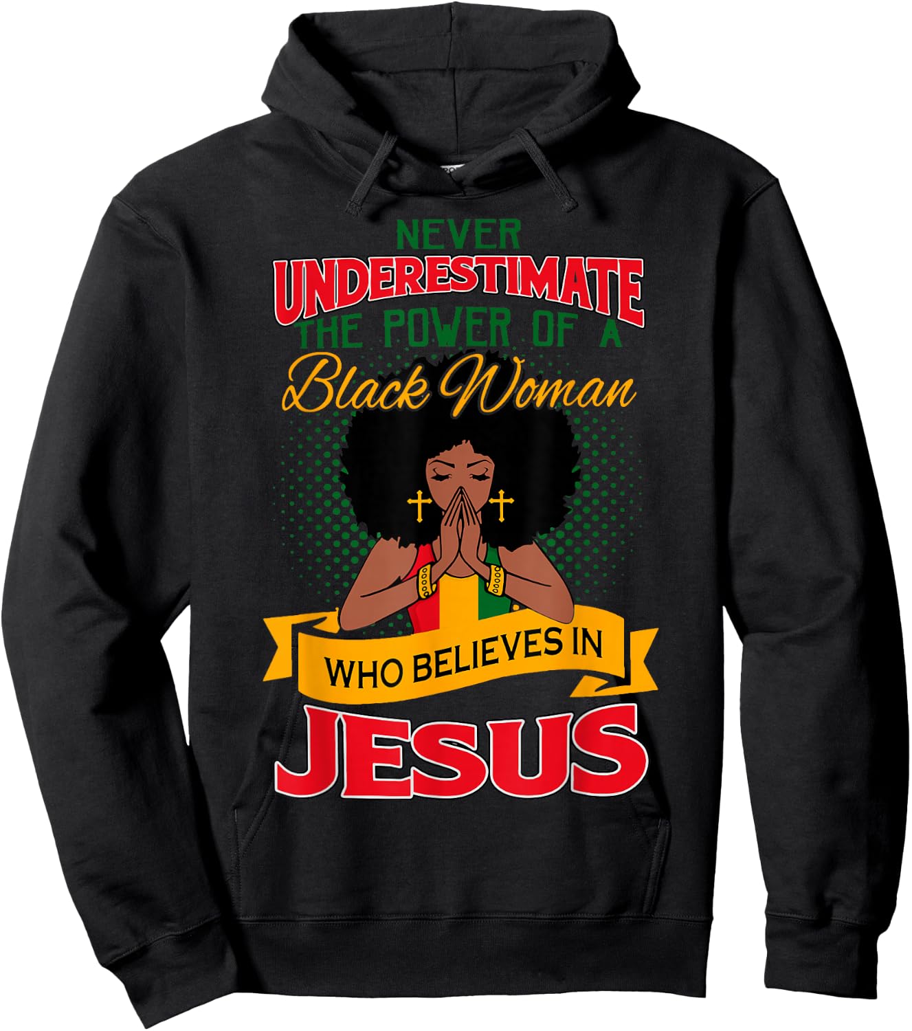 Proud African American Melanin Black Women Believe God Jesus Hoodie - Hoodie | Black