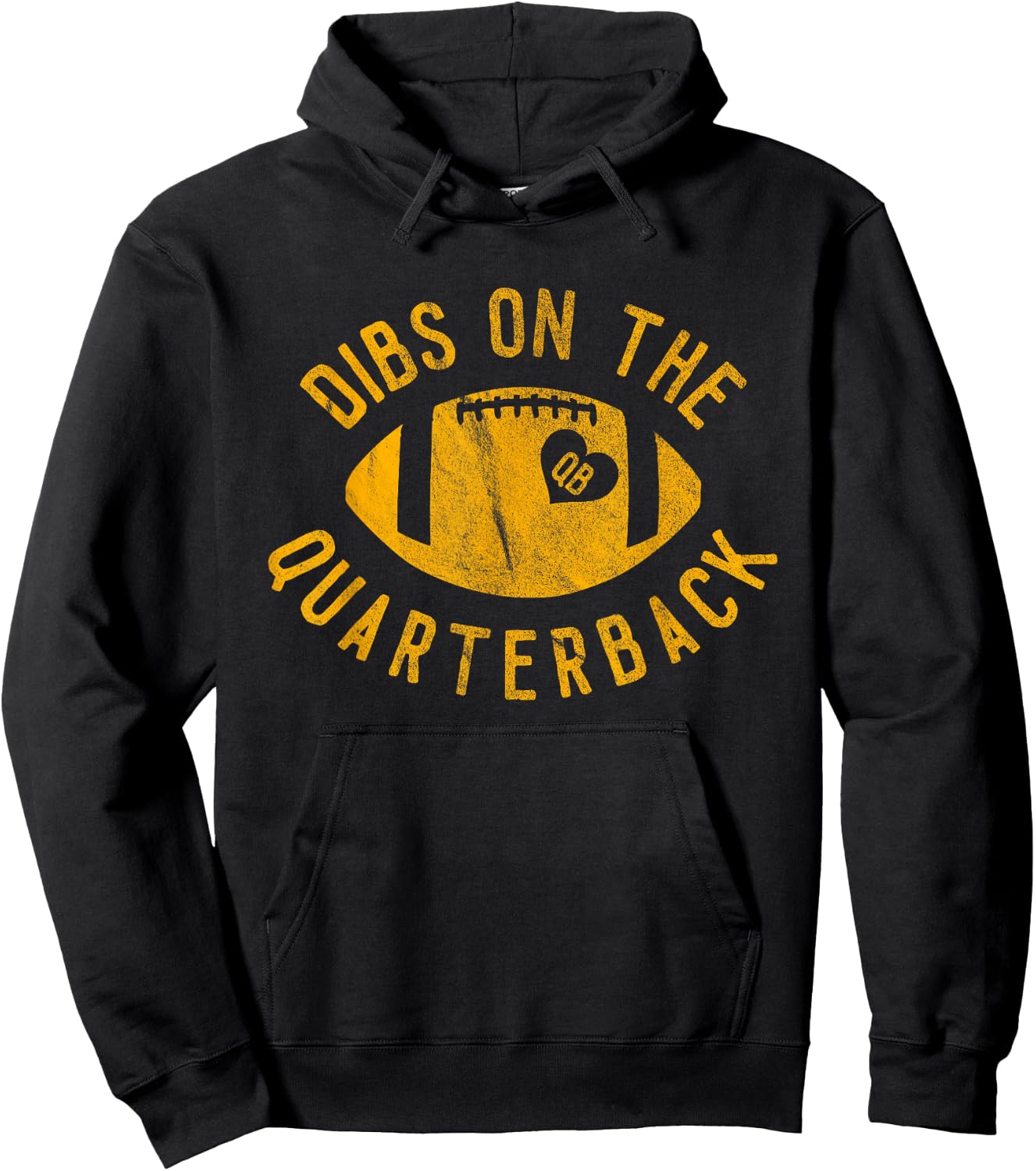 Dibs On The Quarterback Funny Football Wife Girlfriend Love Hoodie - Hoodie | Black
