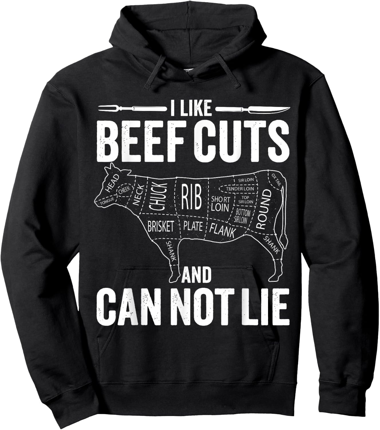I like Beef Cuts and I can not Lie Funny Barbeque Hoodie - Hoodie | Black